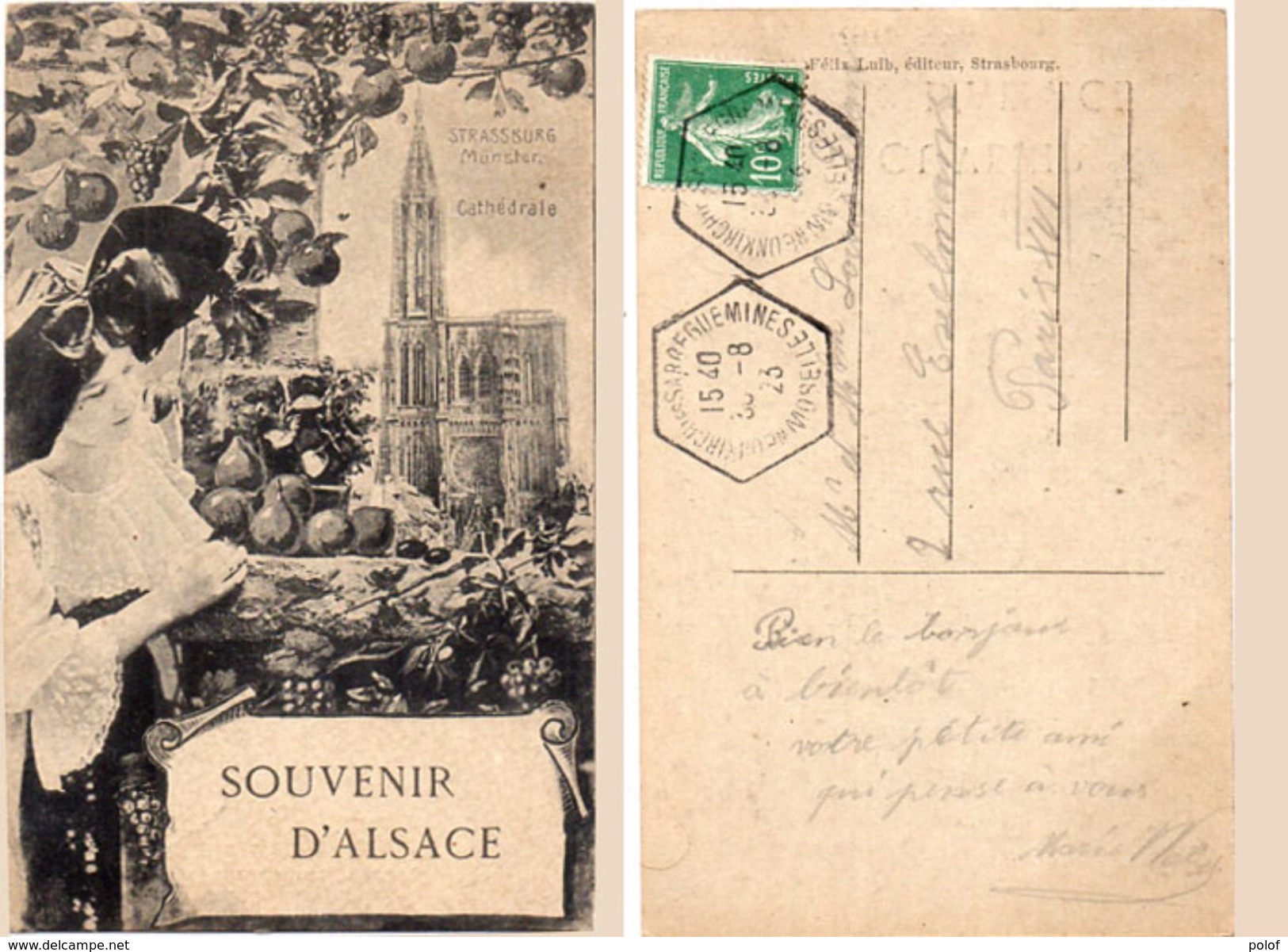 STRASBOURG -  MUNSTER - Souvenir D' Alsace - Cachets Octogonaux   (98186) - Strasbourg