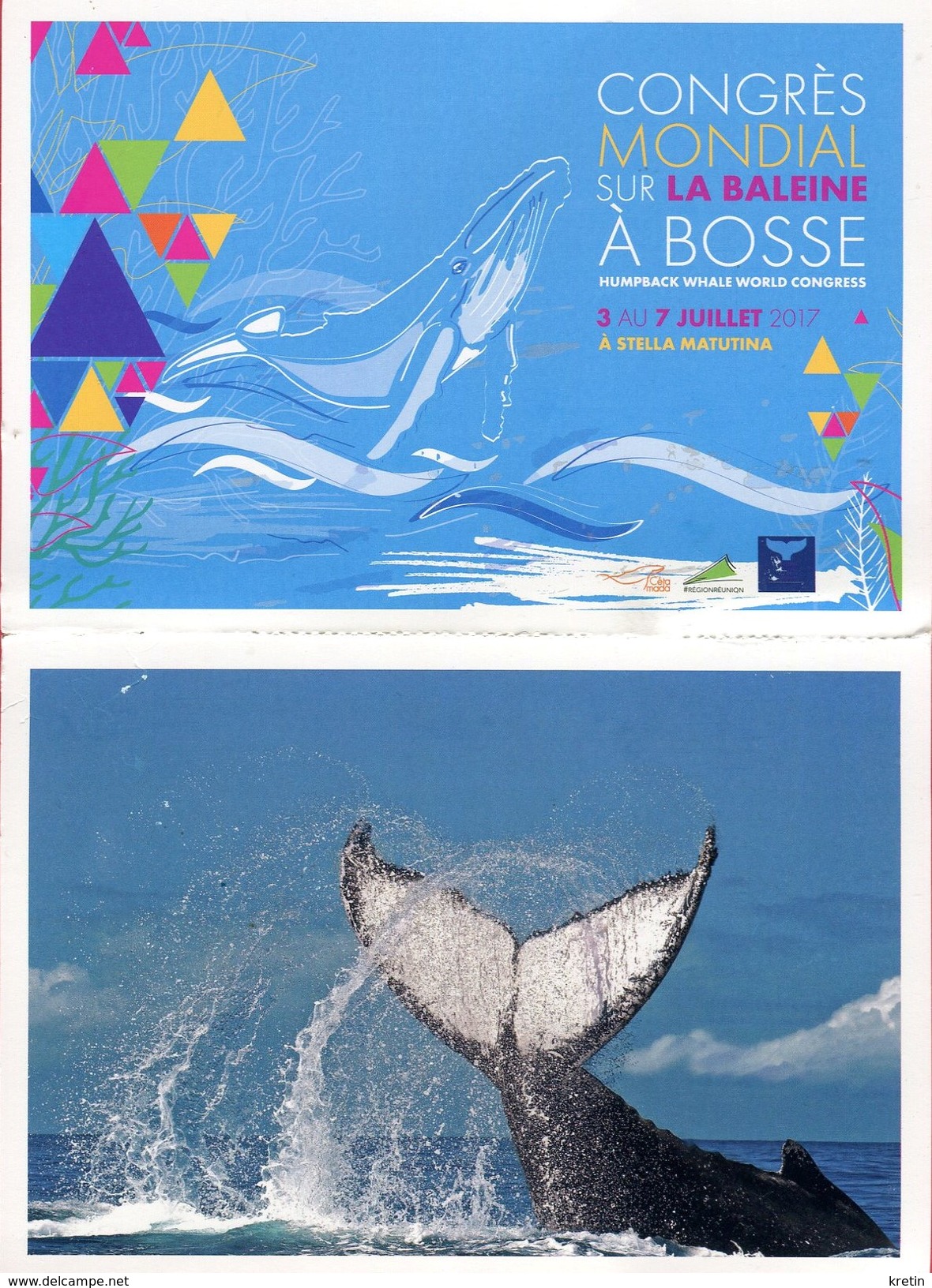 Ensemble De 4 Cartes Postales Couleur (en Accordéon) - Ile De La REUNION - Congrès Mondial Sur Baleine à Bosse - Autres & Non Classés