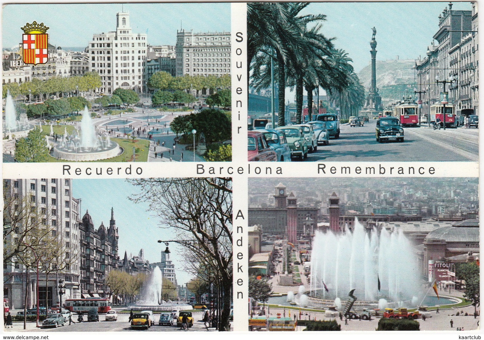 Barcelona: FIAT-SEAT 600,1400B, VW 1200 KÄFER/COX, DKW F89L, 2x TRAM, SEAT TAXI'S - Rucuerdo/Remembrance - Toerisme