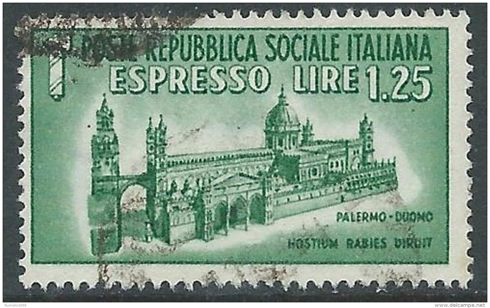 1944 RSI USATO ESPRESSO DUOMO DI PALERMO - R14-8 - Exprespost