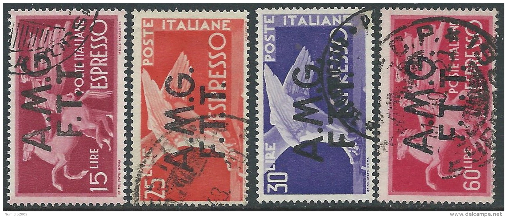 1947-48 TRIESTE A USATO ESPRESSO 4 VALORI - R14-7 - Express Mail