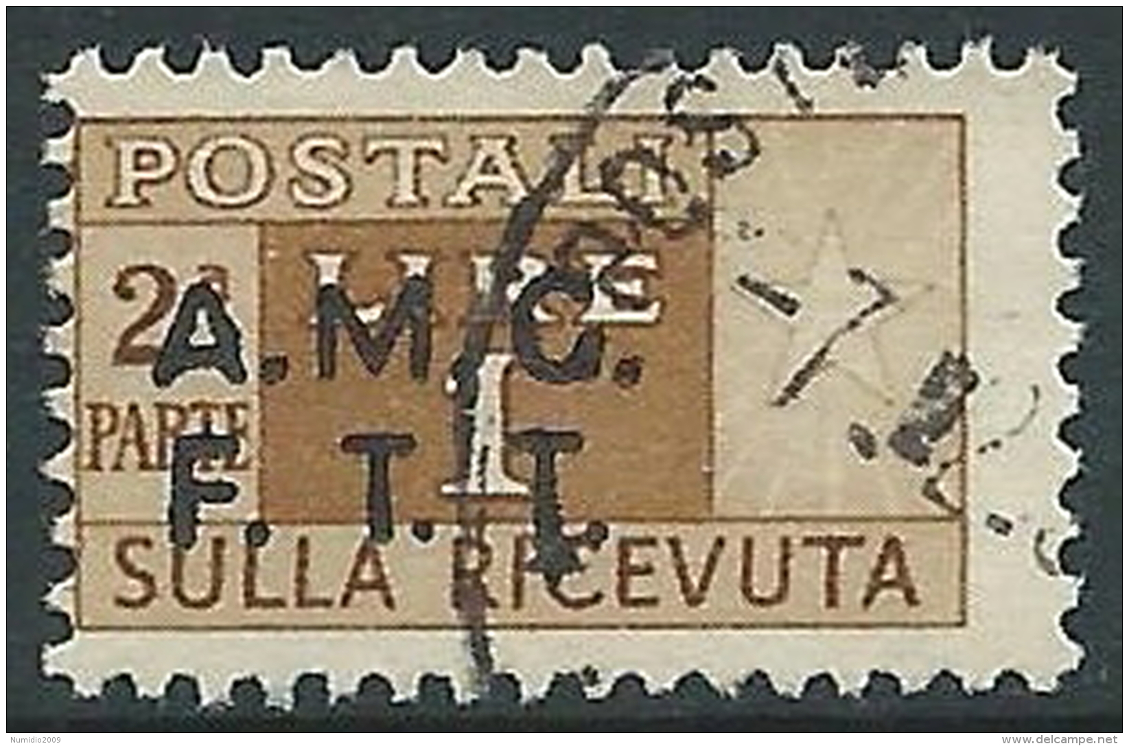 1947-48 TRIESTE A USATO PACCHI POSTALI SEZIONE DI DESTRA 1 LIRA - R14-6 - Paketmarken/Konzessionen