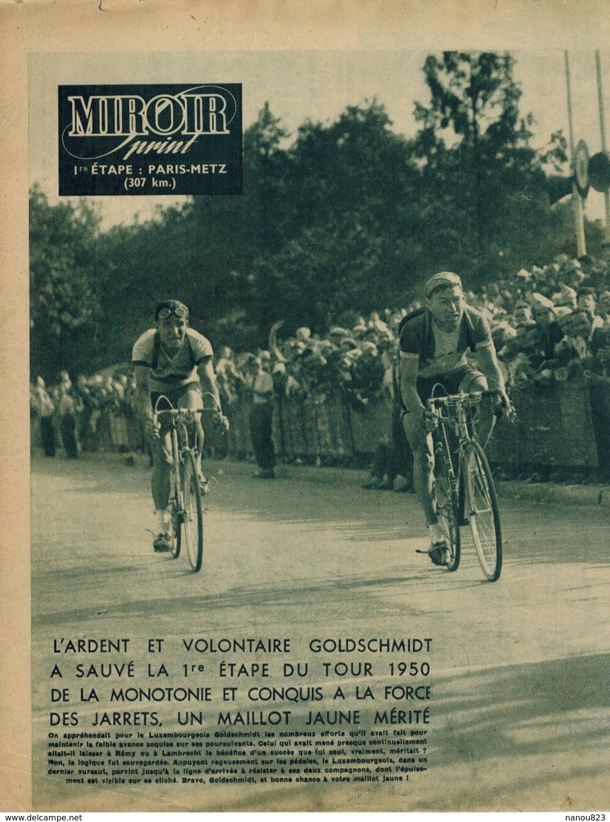 MIROIR SPRINT 1950 Superbe N° Spécial Tour De France Repas Tour Eiffel Veille De TDF Photo Des 14 Equipes  116 Coureurs - Sport