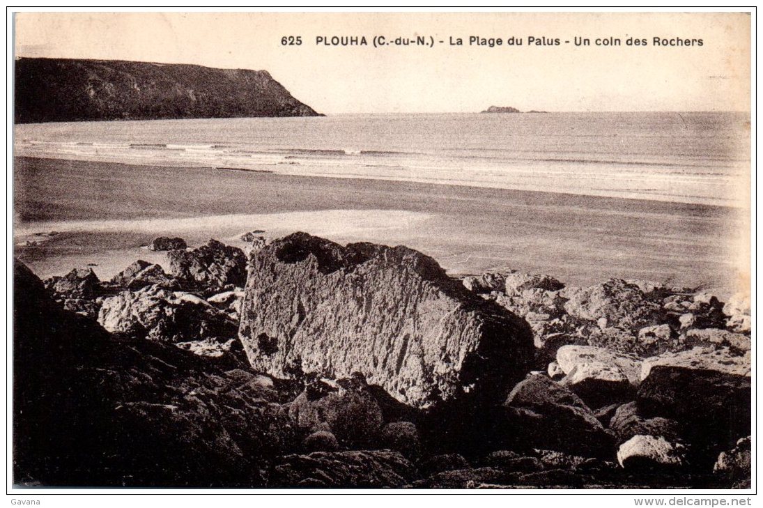 22 PLOUHA - La Plage Du Palus - Un Coin Des Rochers   (Recto/Verso) - Plouha