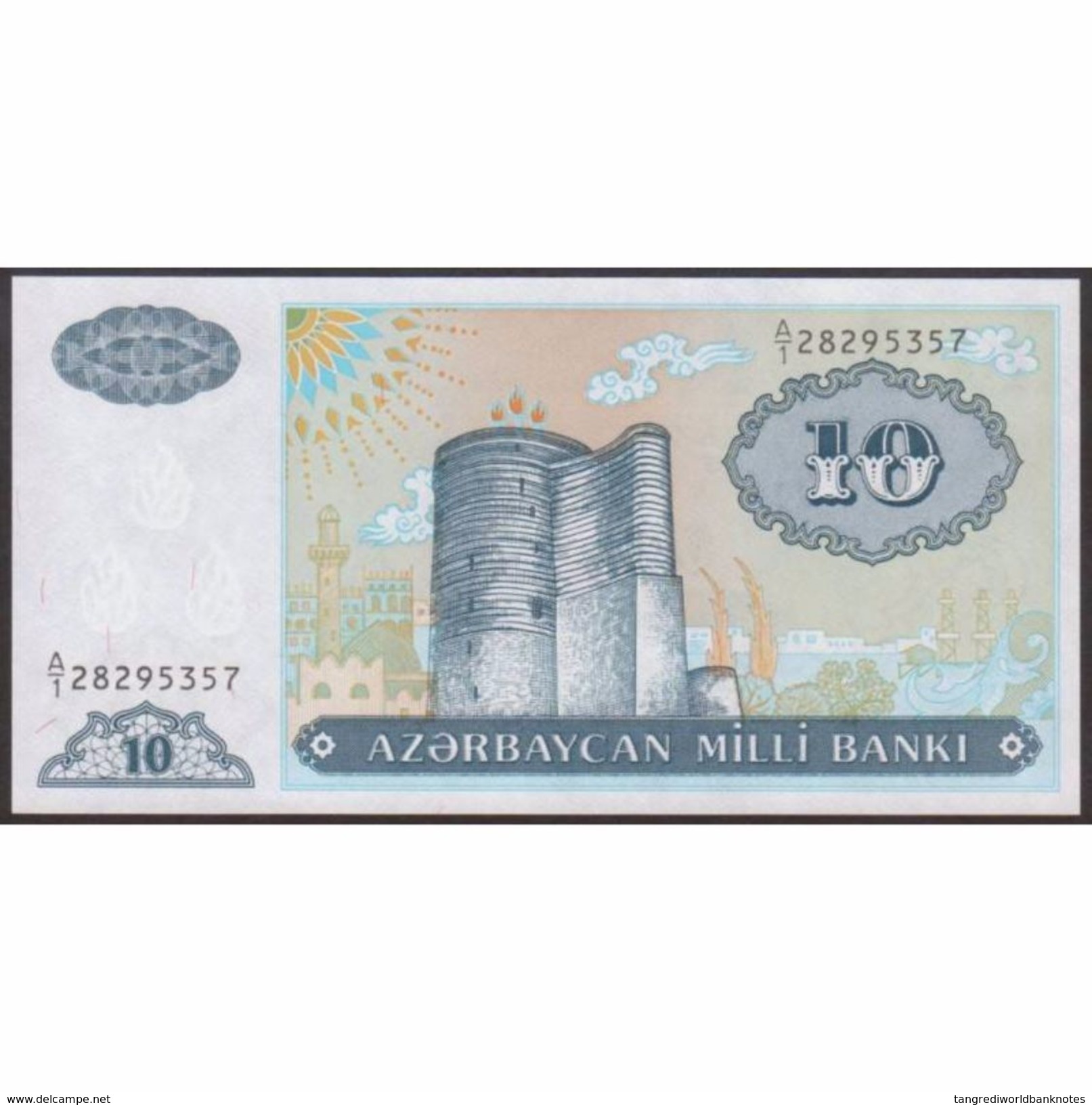 TWN - AZERBAIJAN 16 - 10 Manat 1993 Prefix A/1 UNC - Azerbaigian