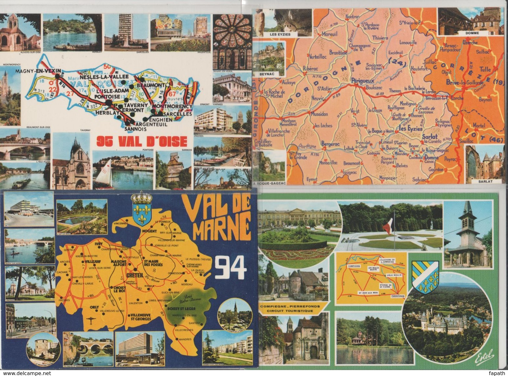 Cartes Géographiques-départements De France -lot De 20 Cartes Postales-non écrites-2 Scans- 10.5 X 15- - Autres & Non Classés