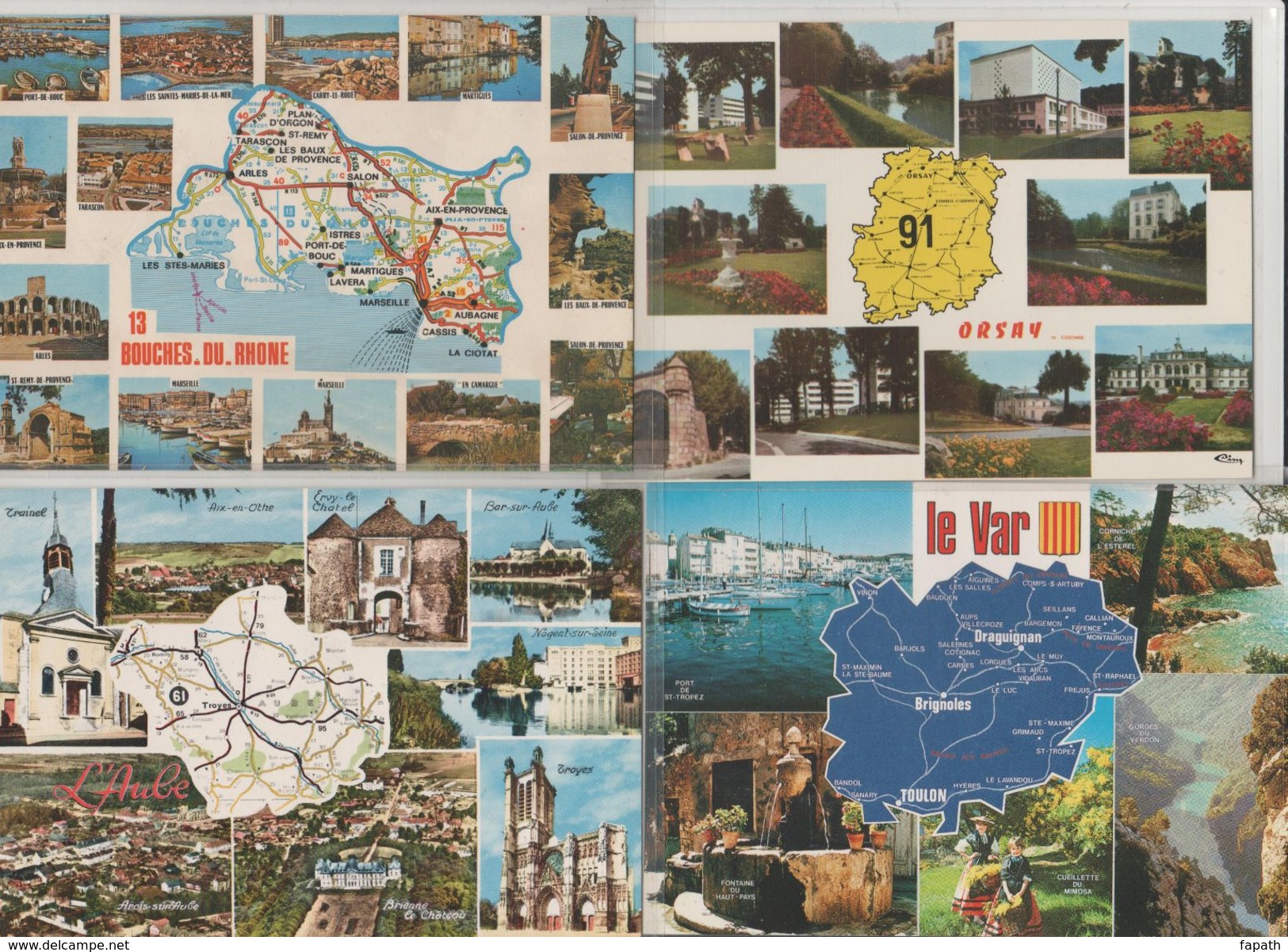 Cartes Géographiques-départements De France -lot De 20 Cartes Postales-non écrites-2 Scans- 10.5 X 15- - Autres & Non Classés