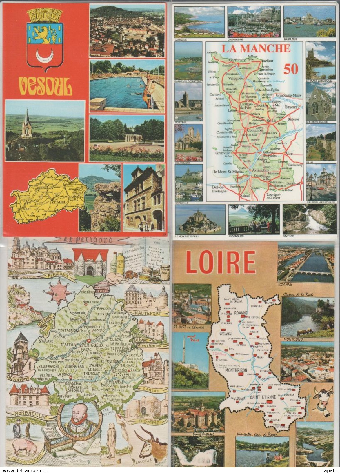 Cartes Géographiques-départements De France -lot De 20 Cartes Postales-non écrites-2 Scans- 10.5 X 15- - Autres & Non Classés