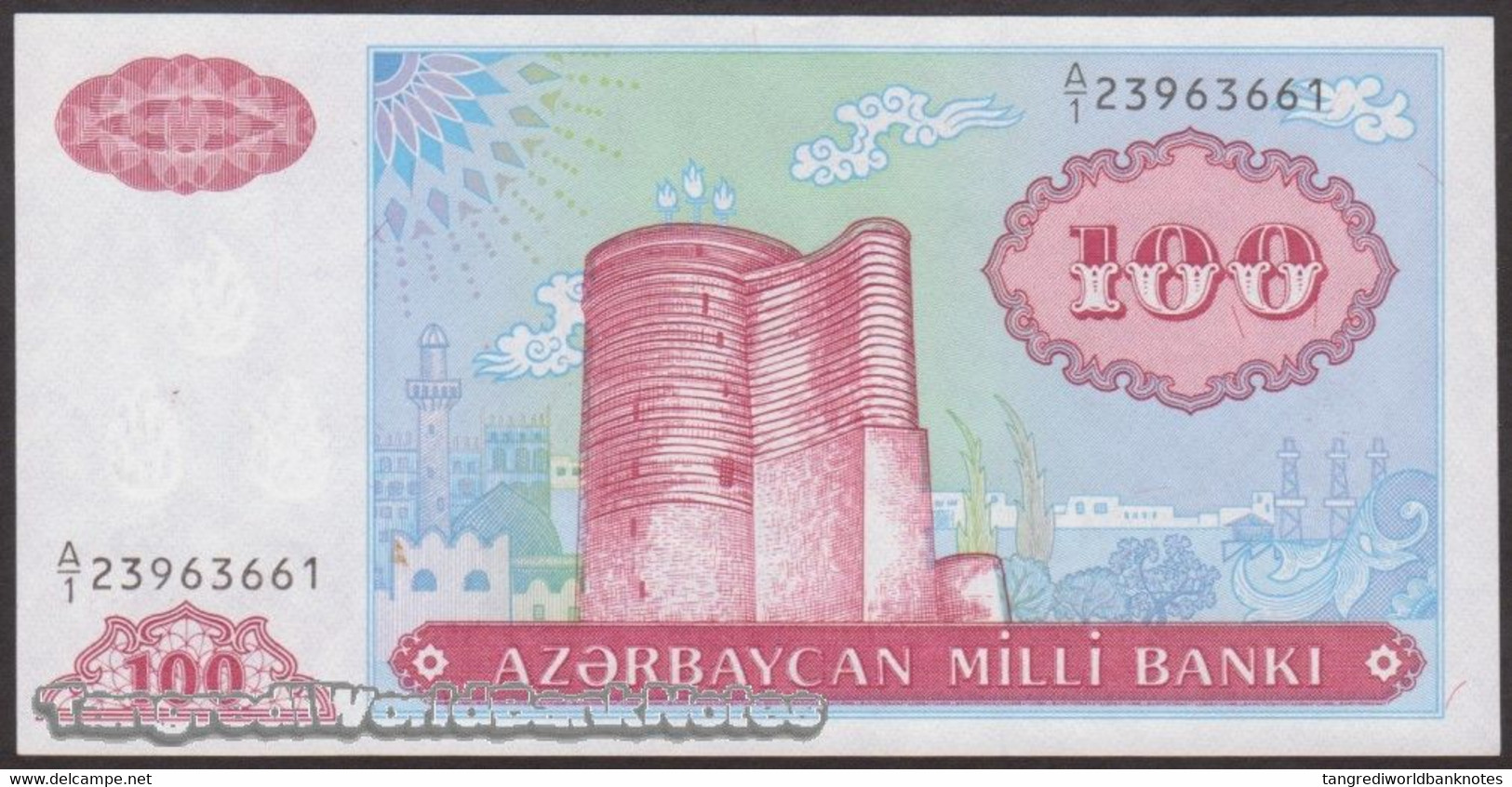 TWN - AZERBAIJAN 18a - 100 Manat 1993 Prefix A/1 UNC - Azerbaigian