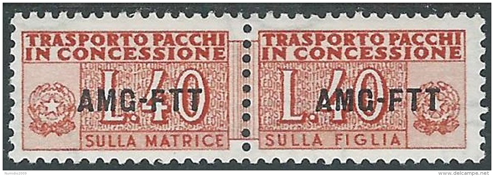 1953 TRIESTE A PACCHI IN CONCESSIONE 40 LIRE MH * - R16 - Postpaketen/concessie