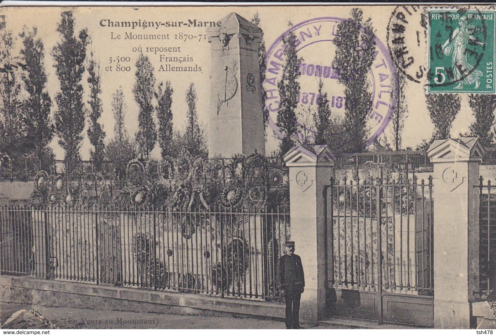 94---CHAMPIGNY SUR MARNE--le Monument  1870-71--ou Reposent Français Allemands--voir 2 Scans - Champigny Sur Marne