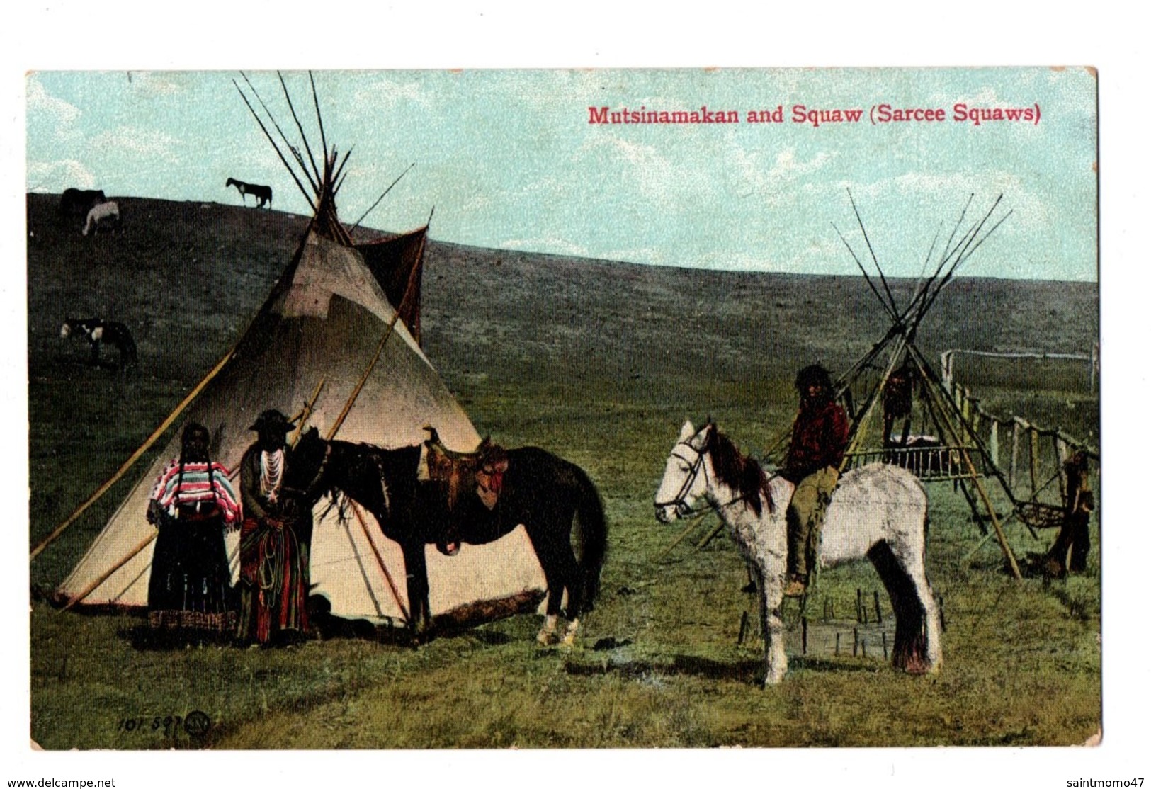 CANADA . MUTSINAMAKAN AND SQUAW  (SARCEE SQUAWS) . INDIEN - Réf. N°3412 - - Non Classés