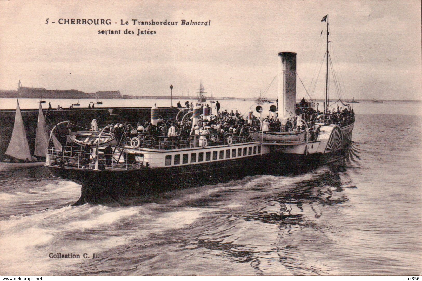 CPA 50 CHERBOURG Le Transbordeur " BALMORAL " Sortant Des Jetées - Cherbourg