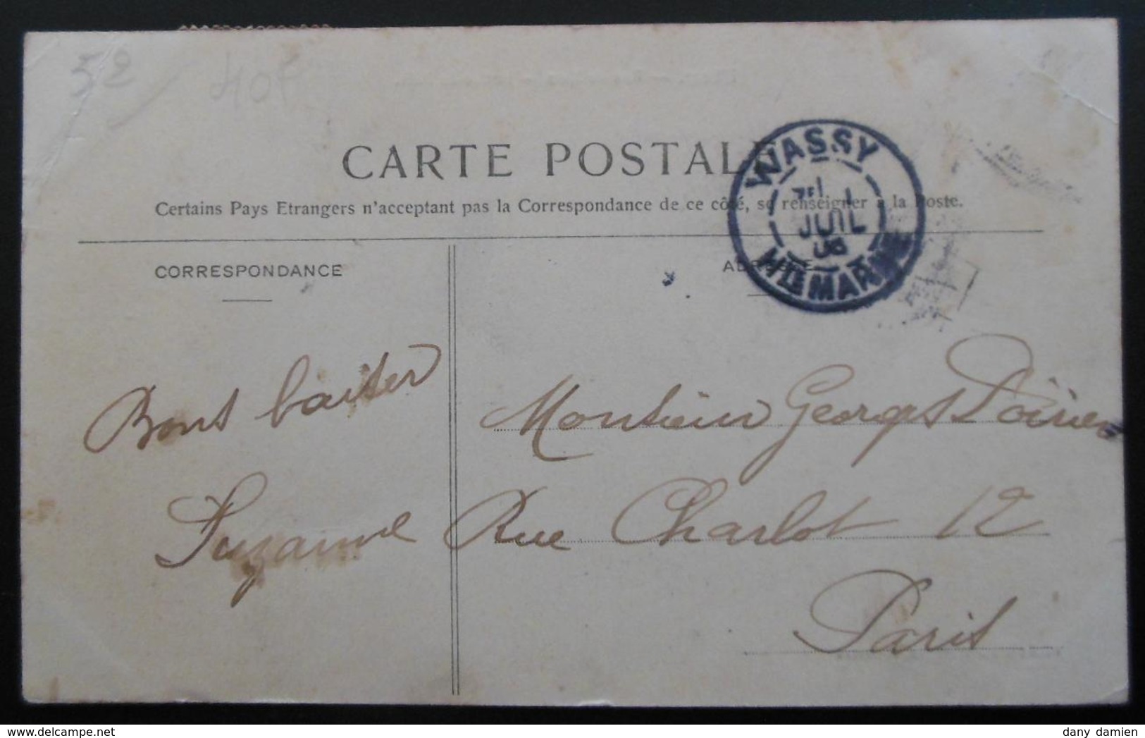 Carte Postale De Wassy - Rue De Metz - Justice De Paix - Wassy