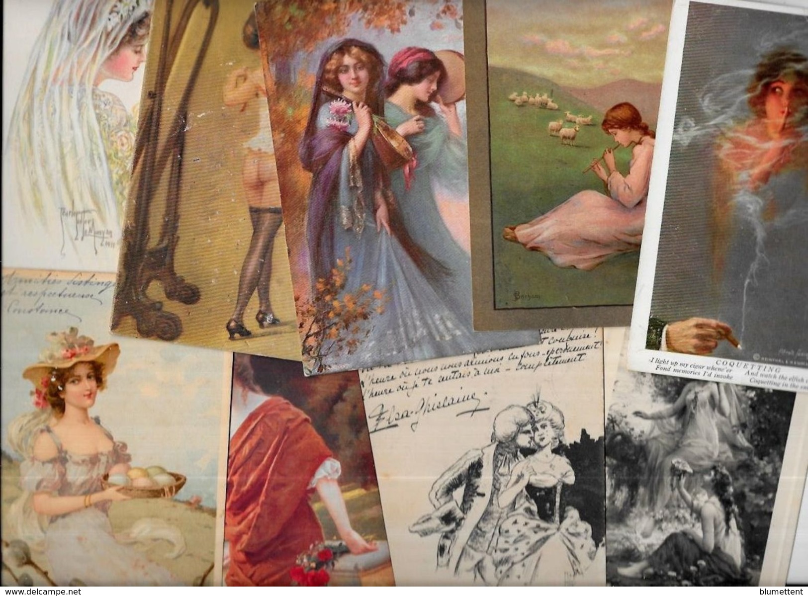 Lot 478 De 10 CPA Femme Girl Illustrateurs Déstockage Pour Revendeurs Ou Collectionneurs - 5 - 99 Cartes