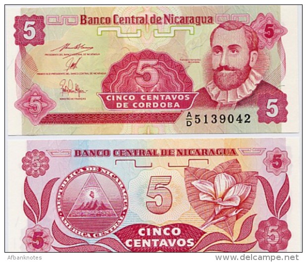 NICARAGUA       5 Centavos      P-168a      ND (1991)       UNC - Nicaragua