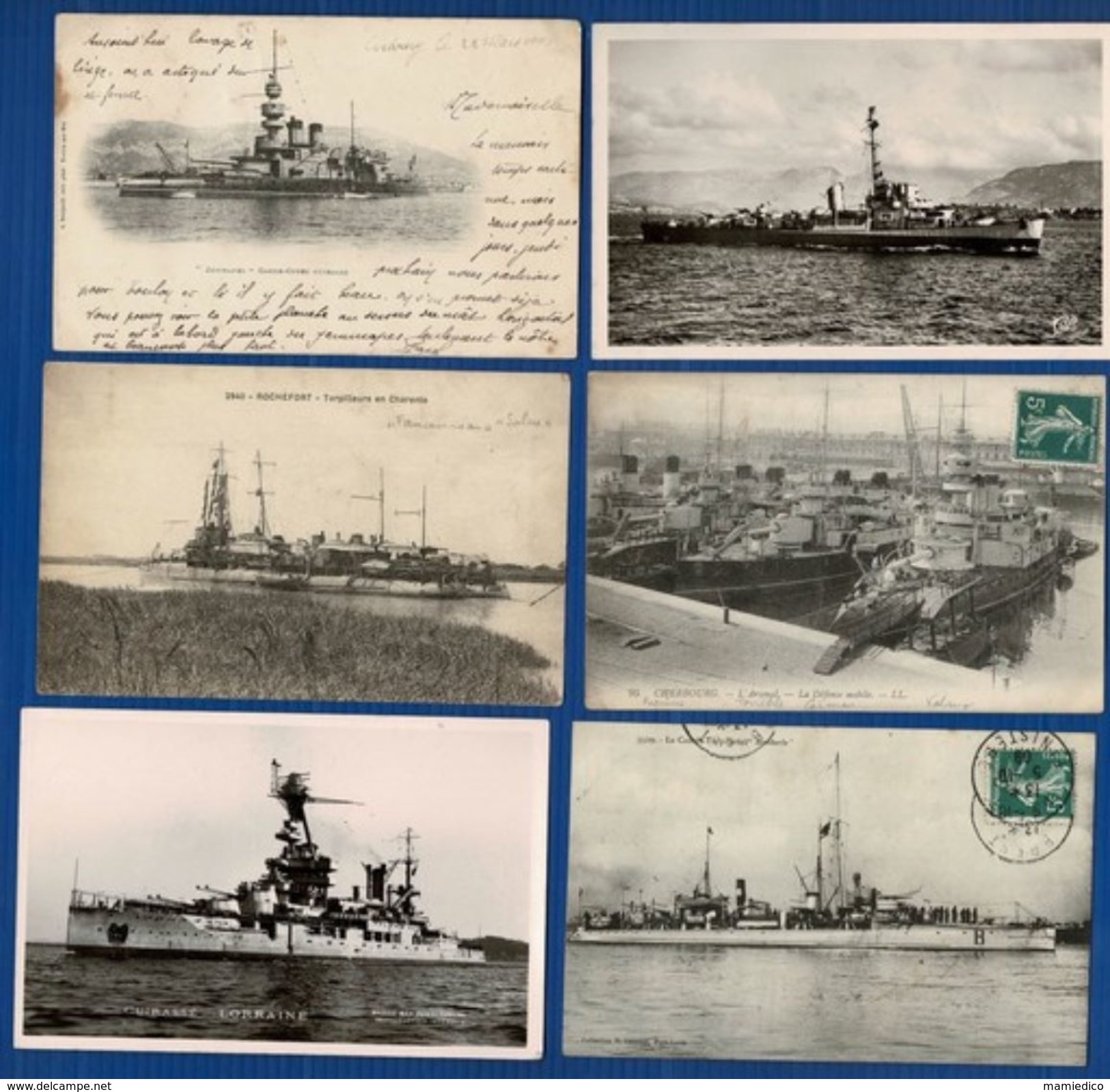 11 CP + 1 Document De Marine De Guerre ( BATEAUX Et ARSENAUX). Lot N°31 - 5 - 99 Cartes
