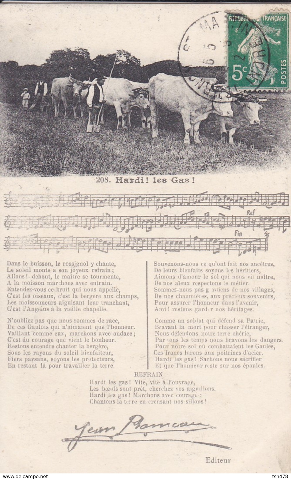 RARE---18 ?  JEAN RAMEAU--HARDI ! Les Gas !--carte N° 208--voir 2 Scans - Autres & Non Classés