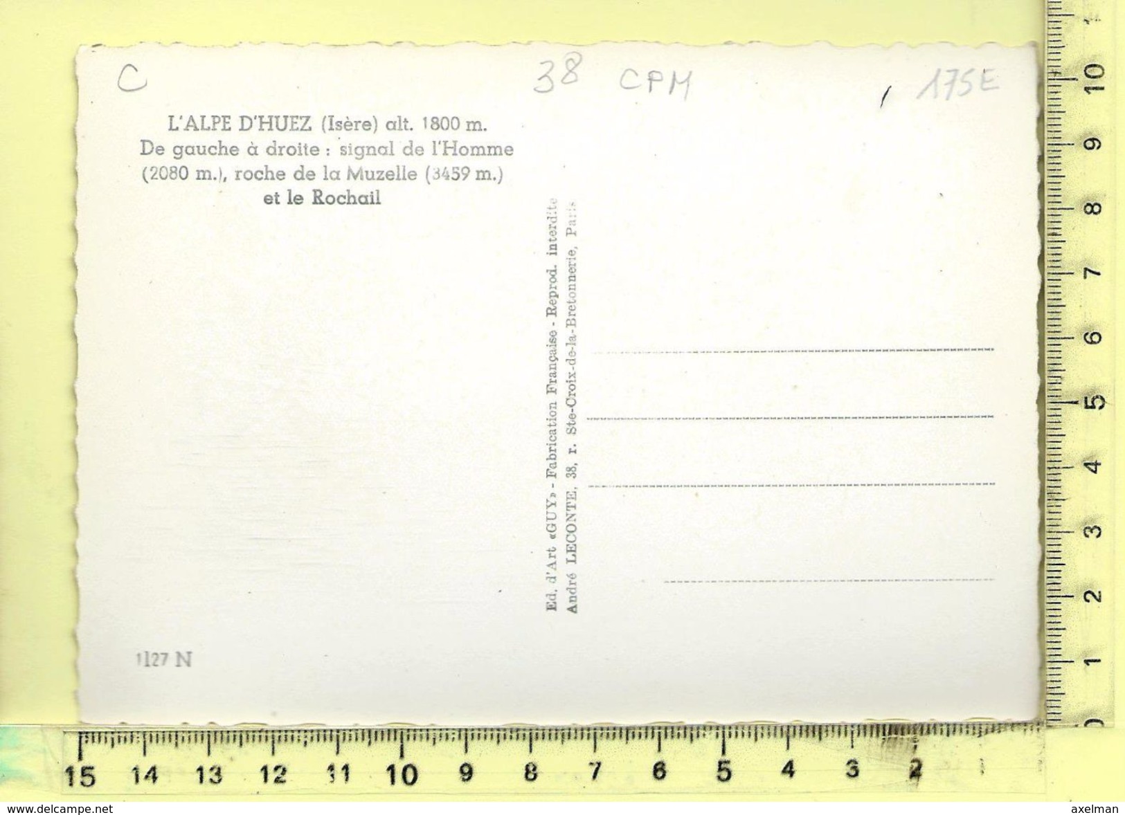CPM, L'ALPE D'HUEZ: Signal De L'Homme, Roche De Muzelle Et Le Rochail - Autres & Non Classés