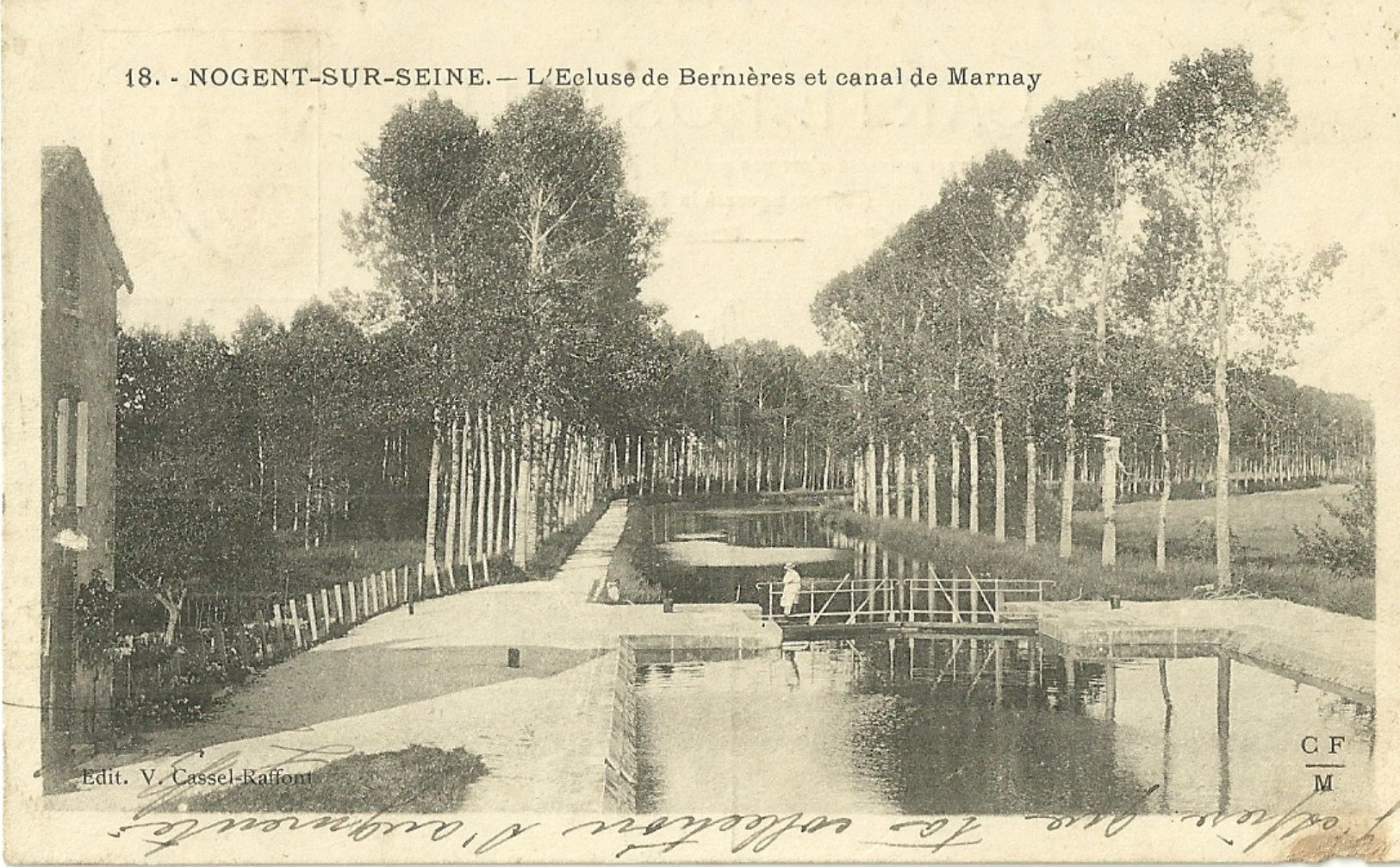 CPA NOGENT SUR SEINE - L'ECLUSE DE BERNIERES ET CANAL DE MARNAY - Nogent-sur-Seine