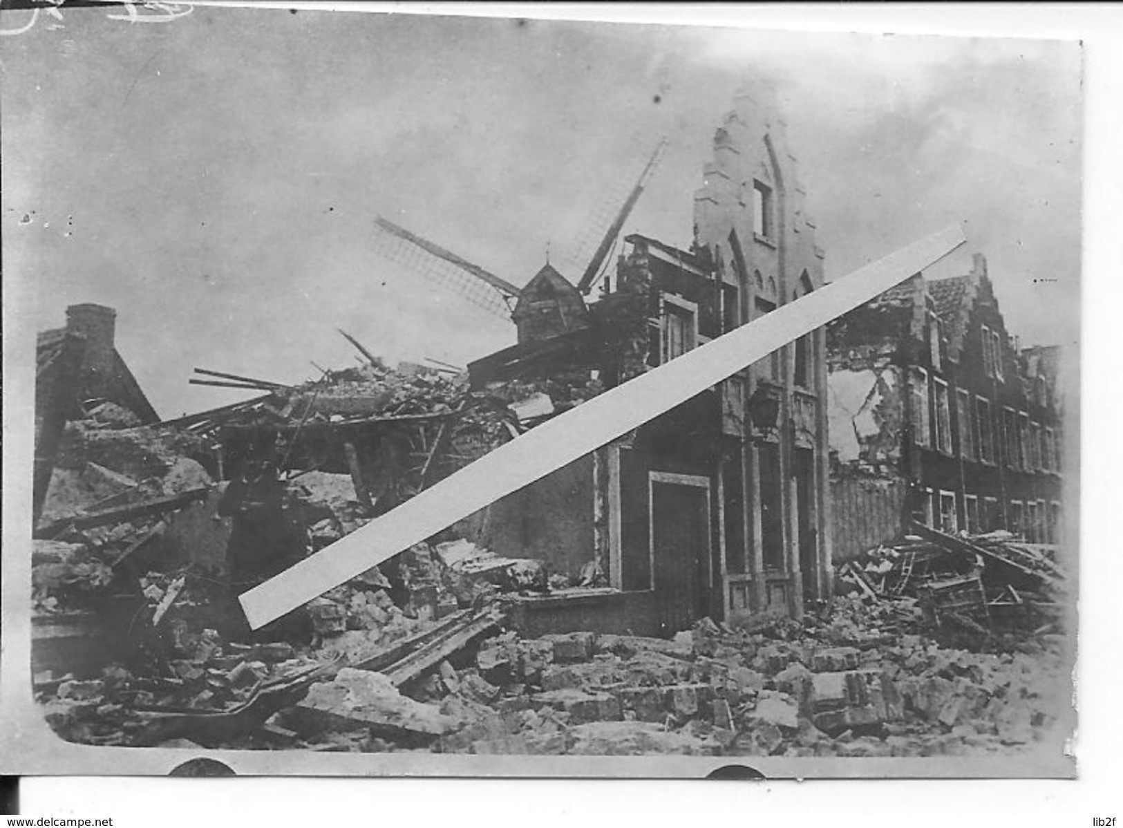 Flandres Flandern Cambrai Moulin à Vent Dans Les Ruines Windmalhe Secteur Du 6èBat. 2è Garde Res.Inf.Rgt. 1 Photo Ww1 - Guerre, Militaire