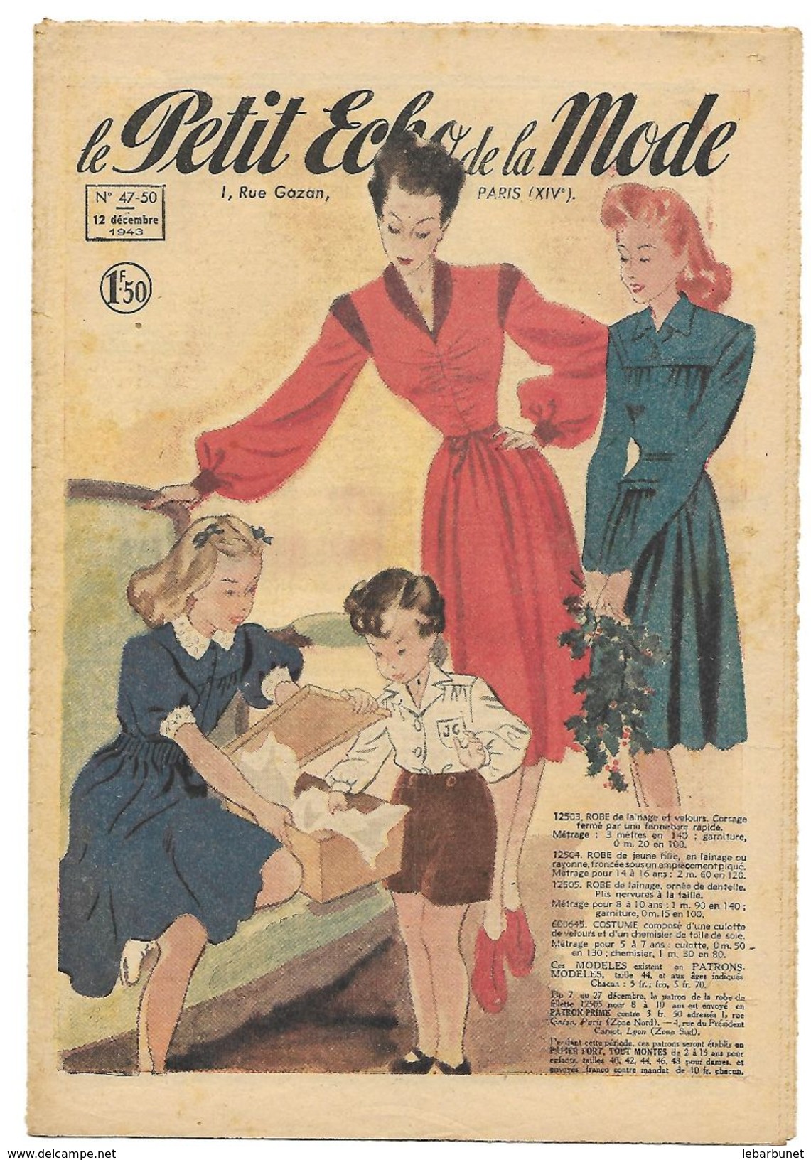 Revue De Mode Ancienne 1943   2  écho De La Mode - Moda