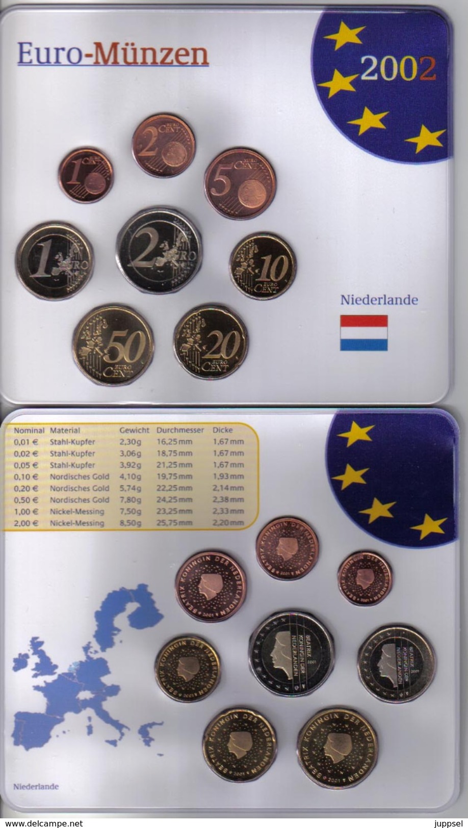 NETHERLANDS Set 2002 BU /  PAYS BAY - Coffret De 8 Pièces Euro - Atelier - 2002 - Pays-Bas