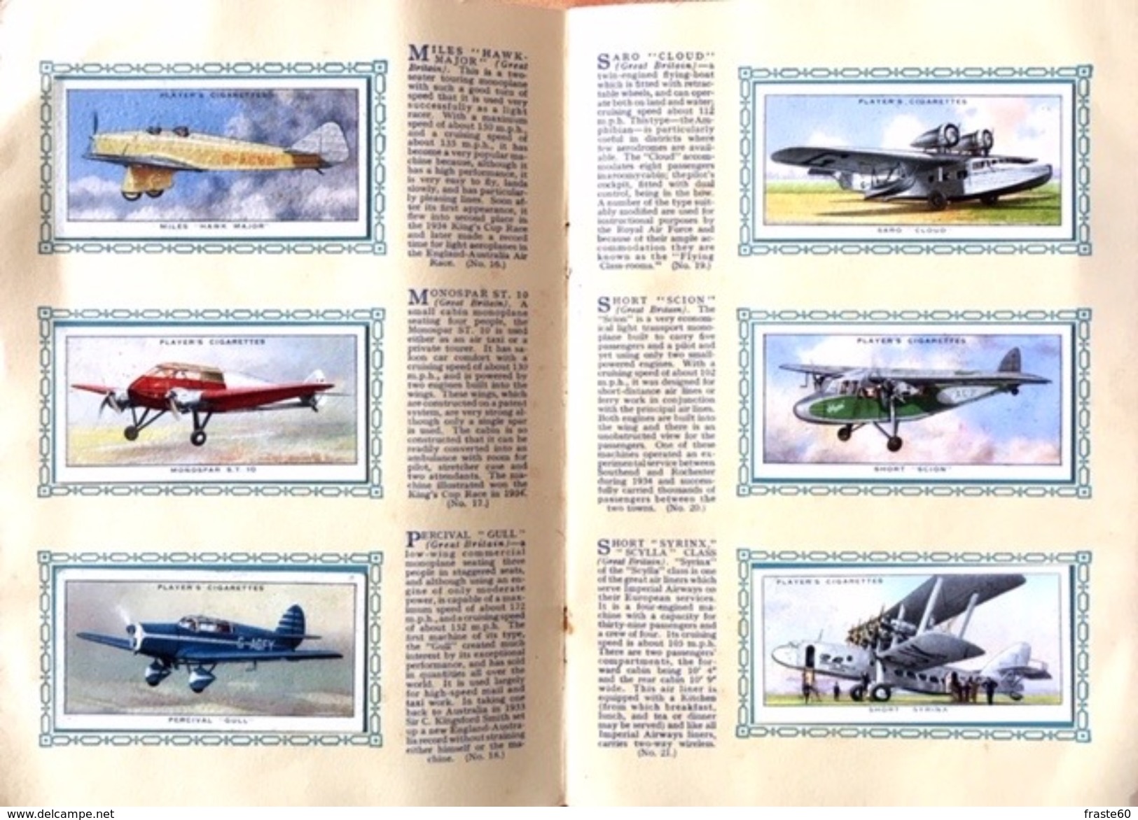 &*  An Album Of  Aeroplanes (civil) - Complet éditions Jhon Player & Sons - Albums & Catalogues
