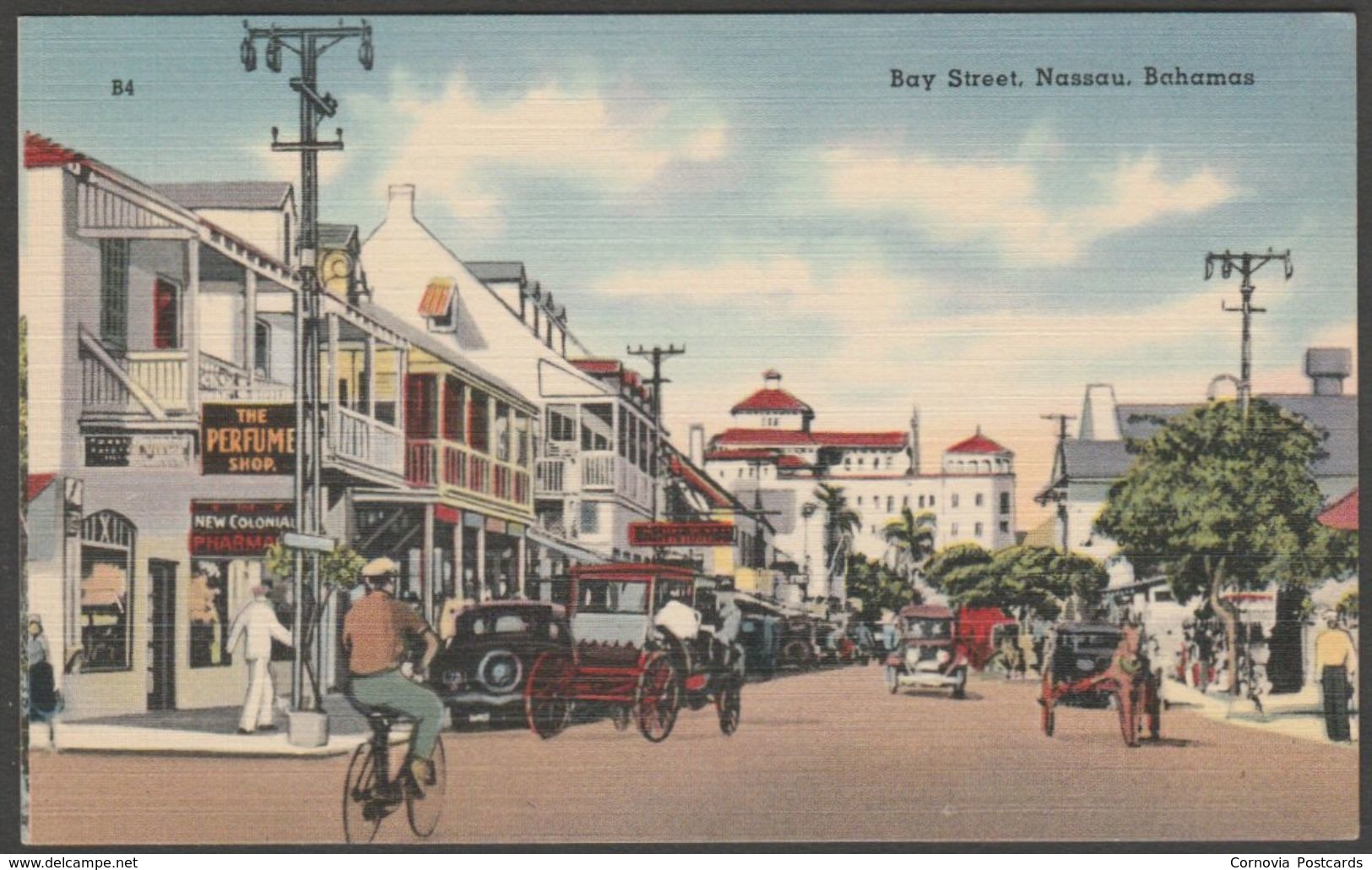 Bay Street, Nassau, Bahamas, C.1930s - Lightbourn Postcard - Bahamas