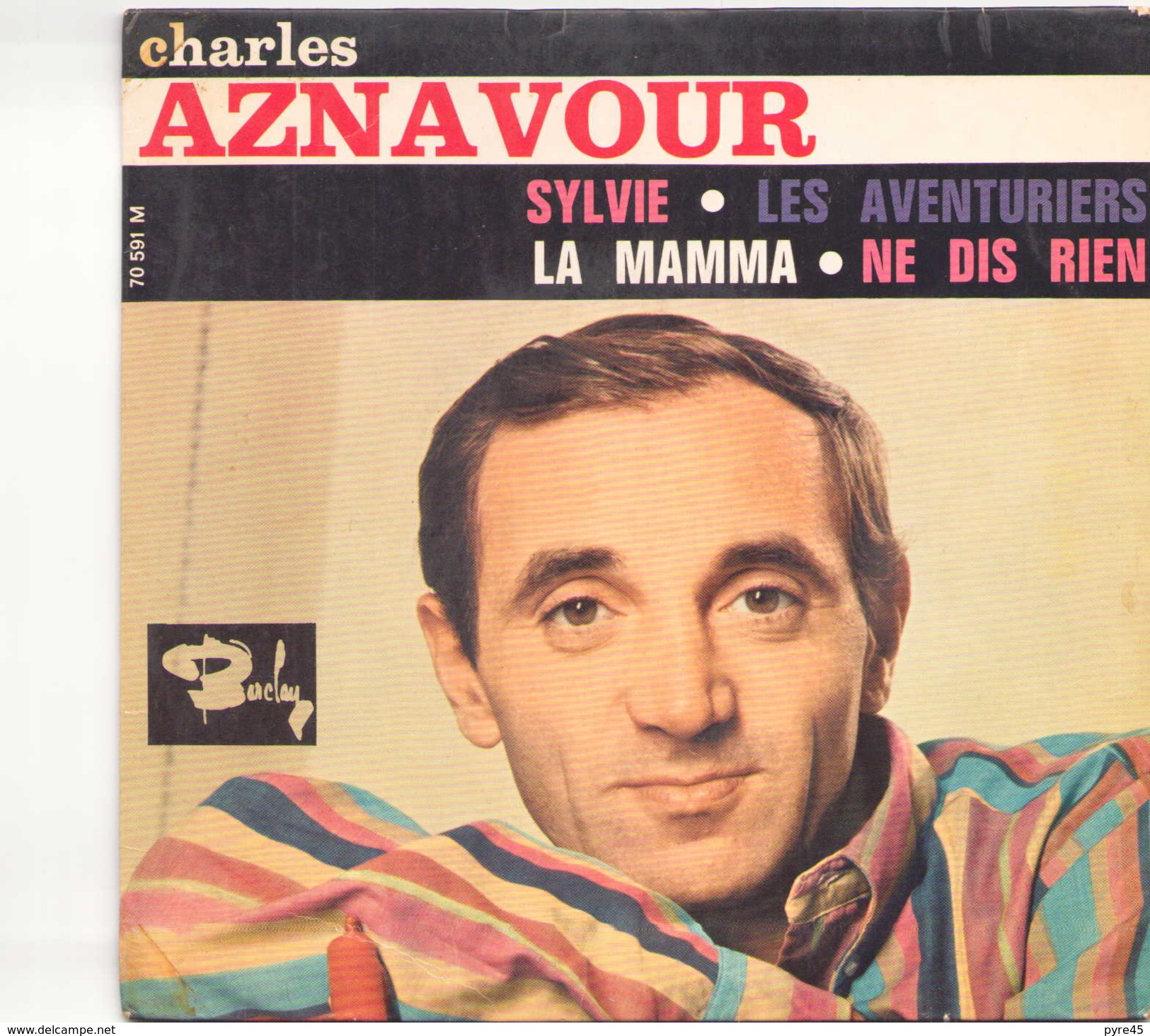 45 TOURS AZNAVOUR BARCLAY 70591 SYLVIE / LES AVENTURIERS / LA MAMMA / NEDIS RIEN - Musicals