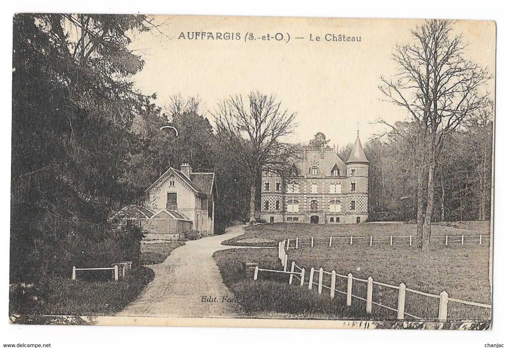 Cpa: 78 AUFFARGIS (ar. Rambouillet) Le Château (Plan Rare) - Auffargis