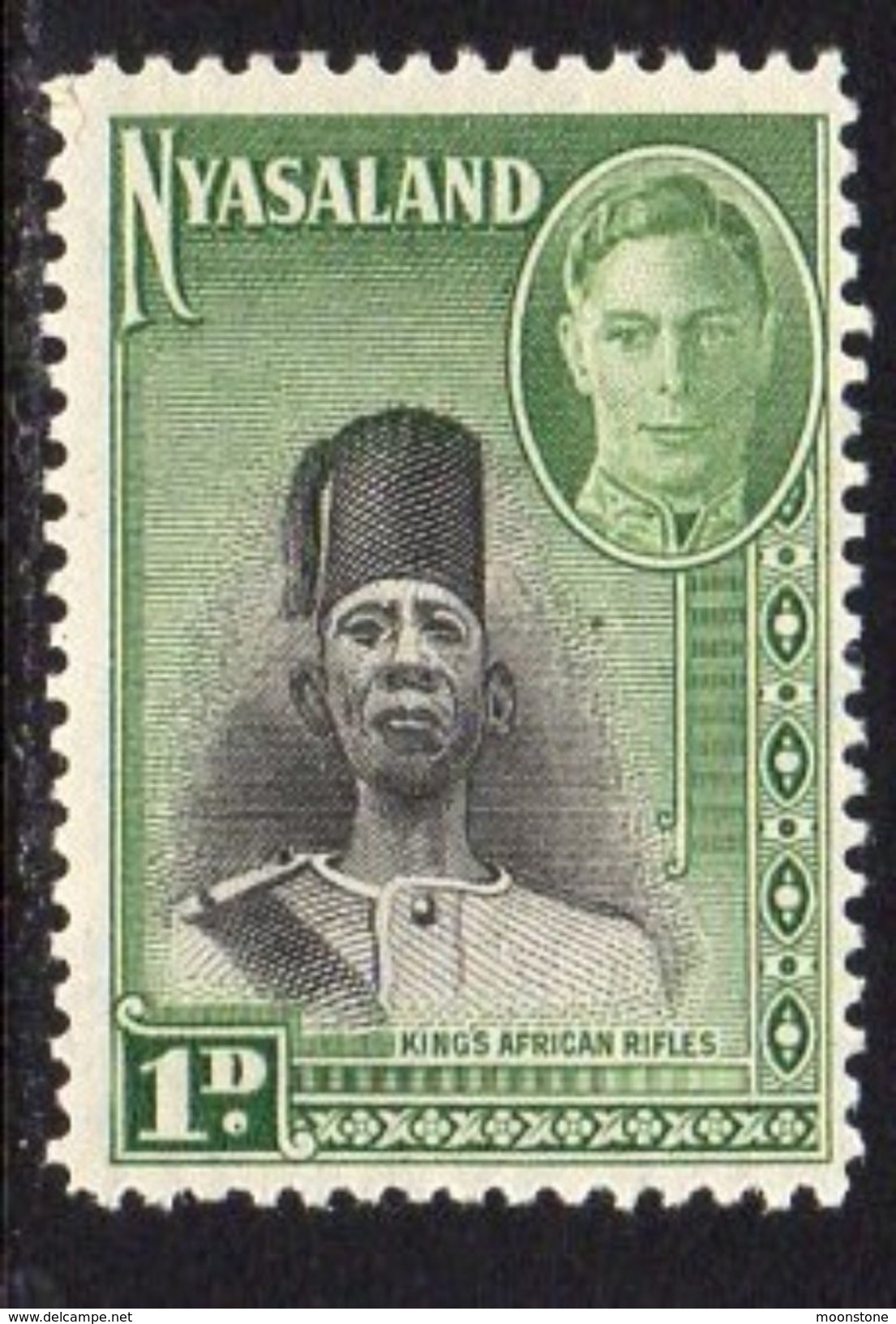 Nyasaland 1945 GVI 1d Soldier, King's African Rifles, MNH, SG 145 (BA2) - Nyasaland (1907-1953)