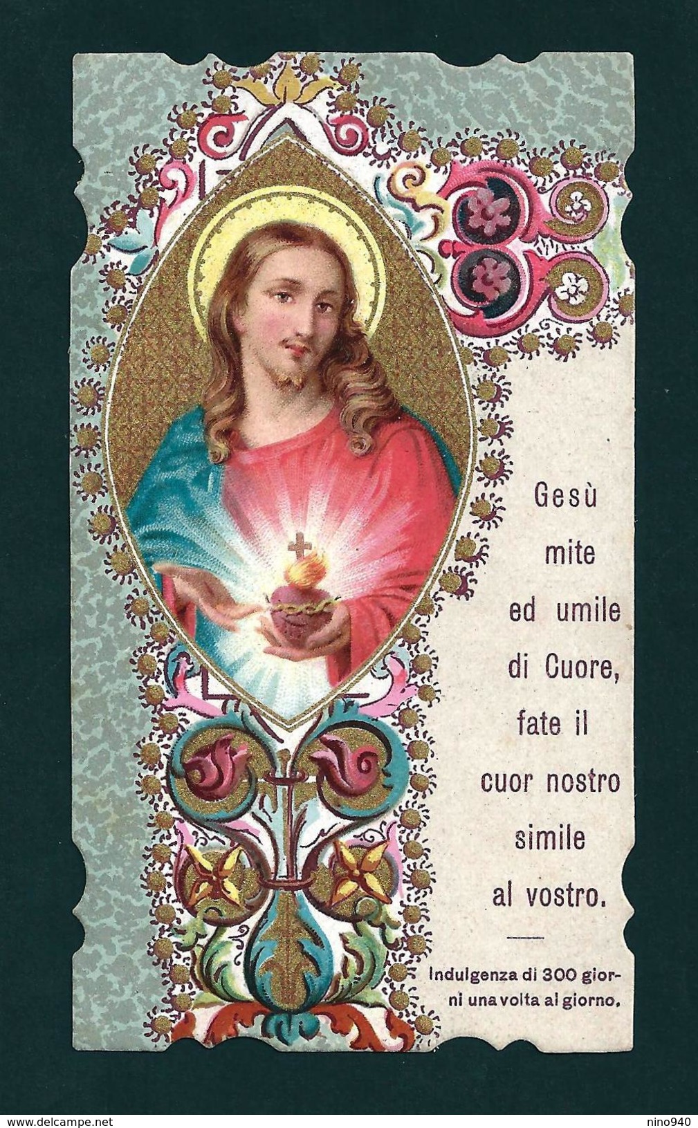 SOC. LIT. S. G. - MO - SACRO CUORE DI GESU'  - Mm. 66 X 118 - ANNO 1921 - CROMOLITOGRAFIA - PR - Religione & Esoterismo