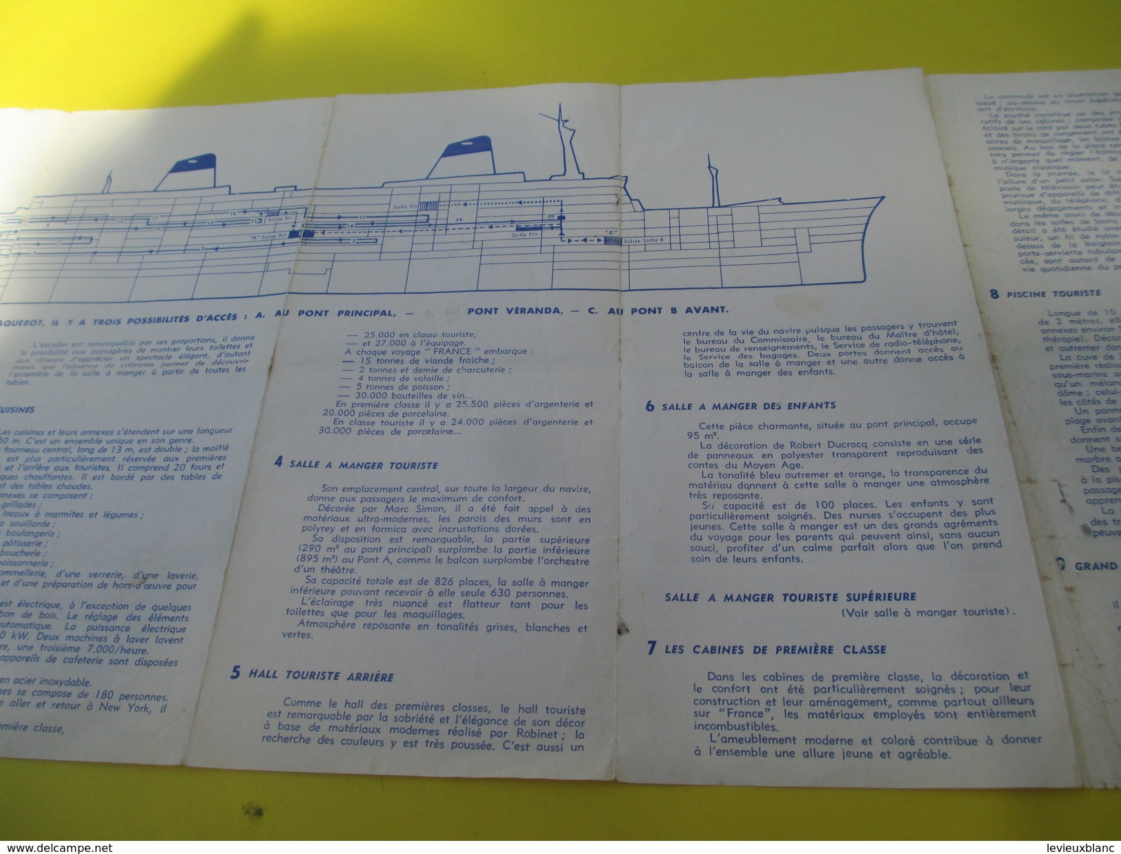 Marine /Visite Du Paquebot "FRANCE"/ Cie Générale Transatlantique/Guide De Visite/Dépliant à 5 Volets/1963       MAR47 - Boten