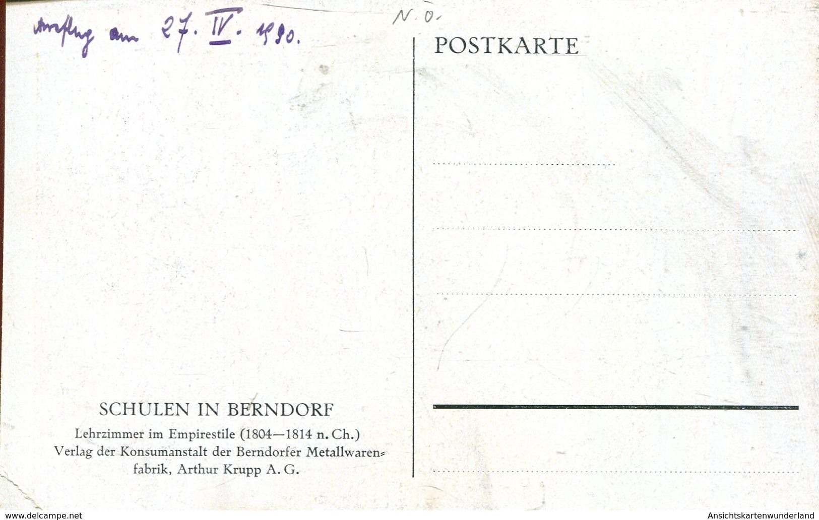 Schulen In Berndorf - Lehrzimmer Im Empirestile  (000709) - Berndorf