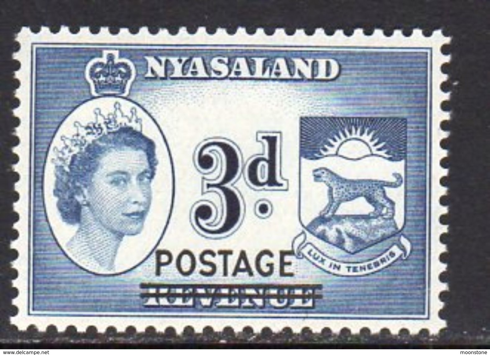 Nyasaland 1963 Revenue Stamp Overprinted Postage 3d Value, MNH, SG 190 (BA2) - Nyasaland (1907-1953)