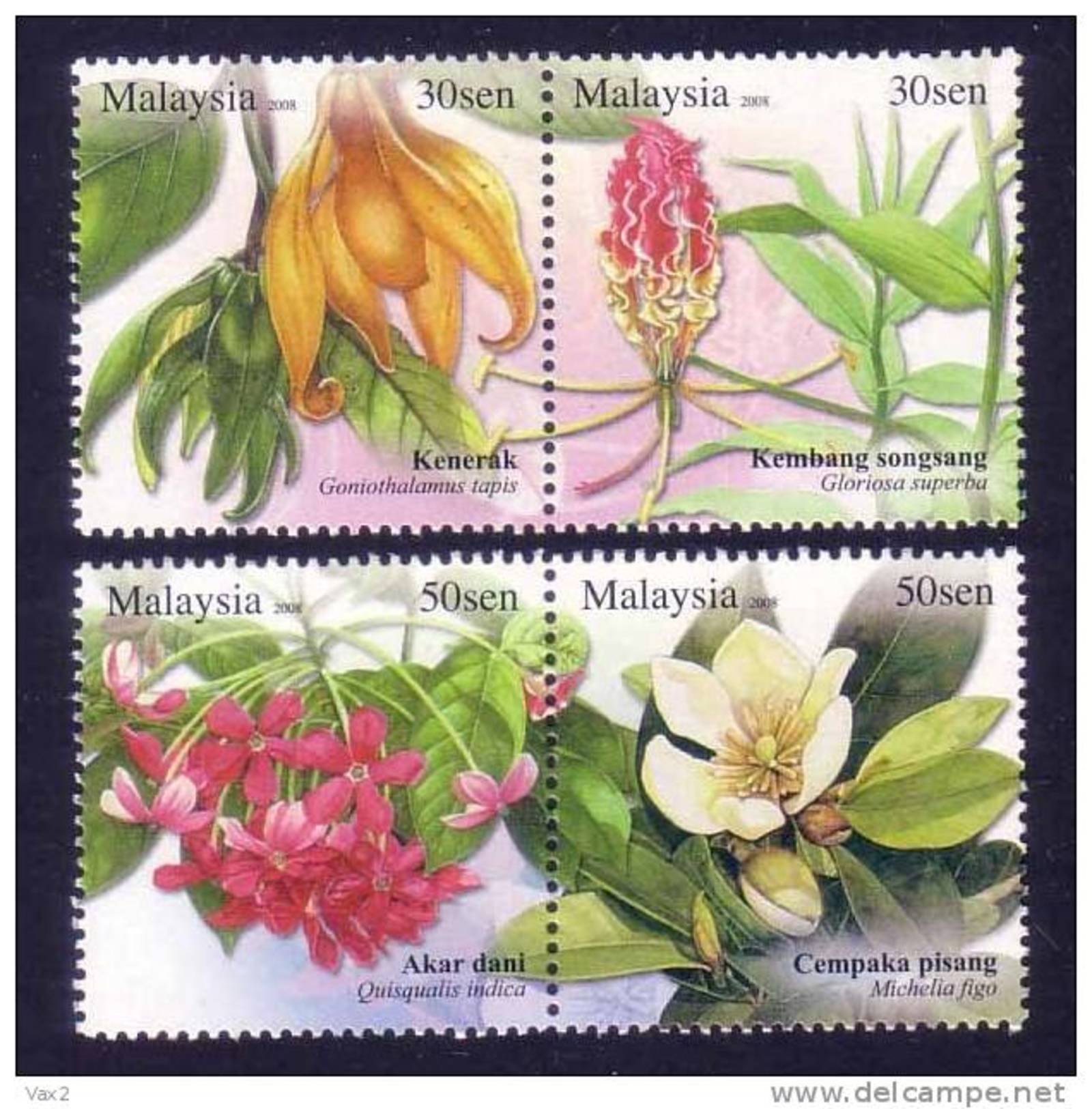 Malaysia 2008 S#1214-1215 Unique Flowers MNH Flora - Malasia (1964-...)