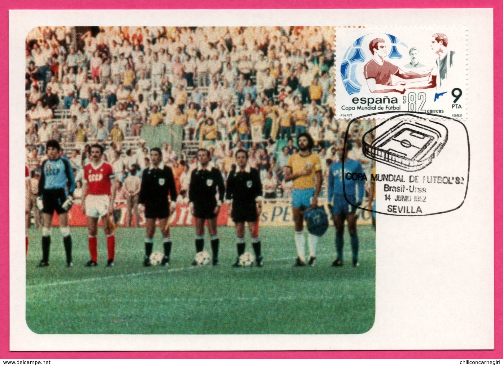 1982 Spain - Carte Maximum - Football - Copa de Futbol Espana 82 - Sevilla 1982 - Brasil URSS