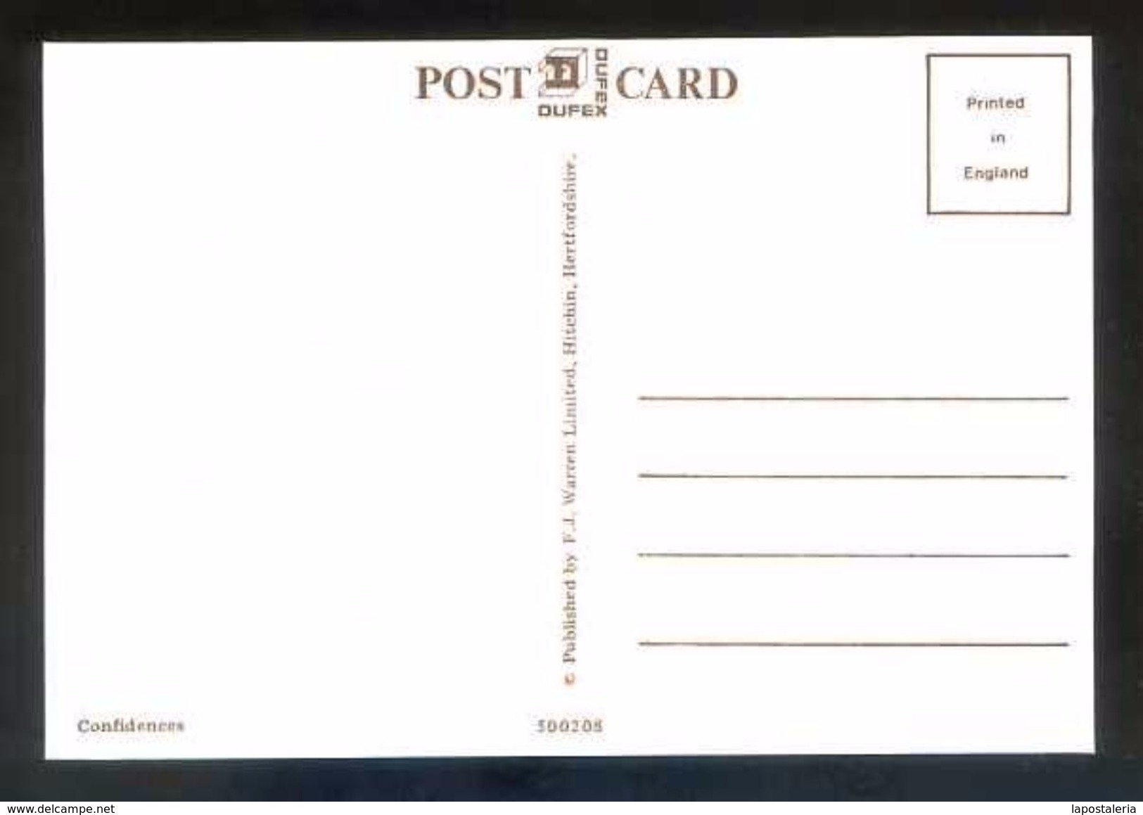 Postal Con Superficie Plateada. *Confidences* Ed. Dufex Nº 500208. Nueva. - Autres & Non Classés