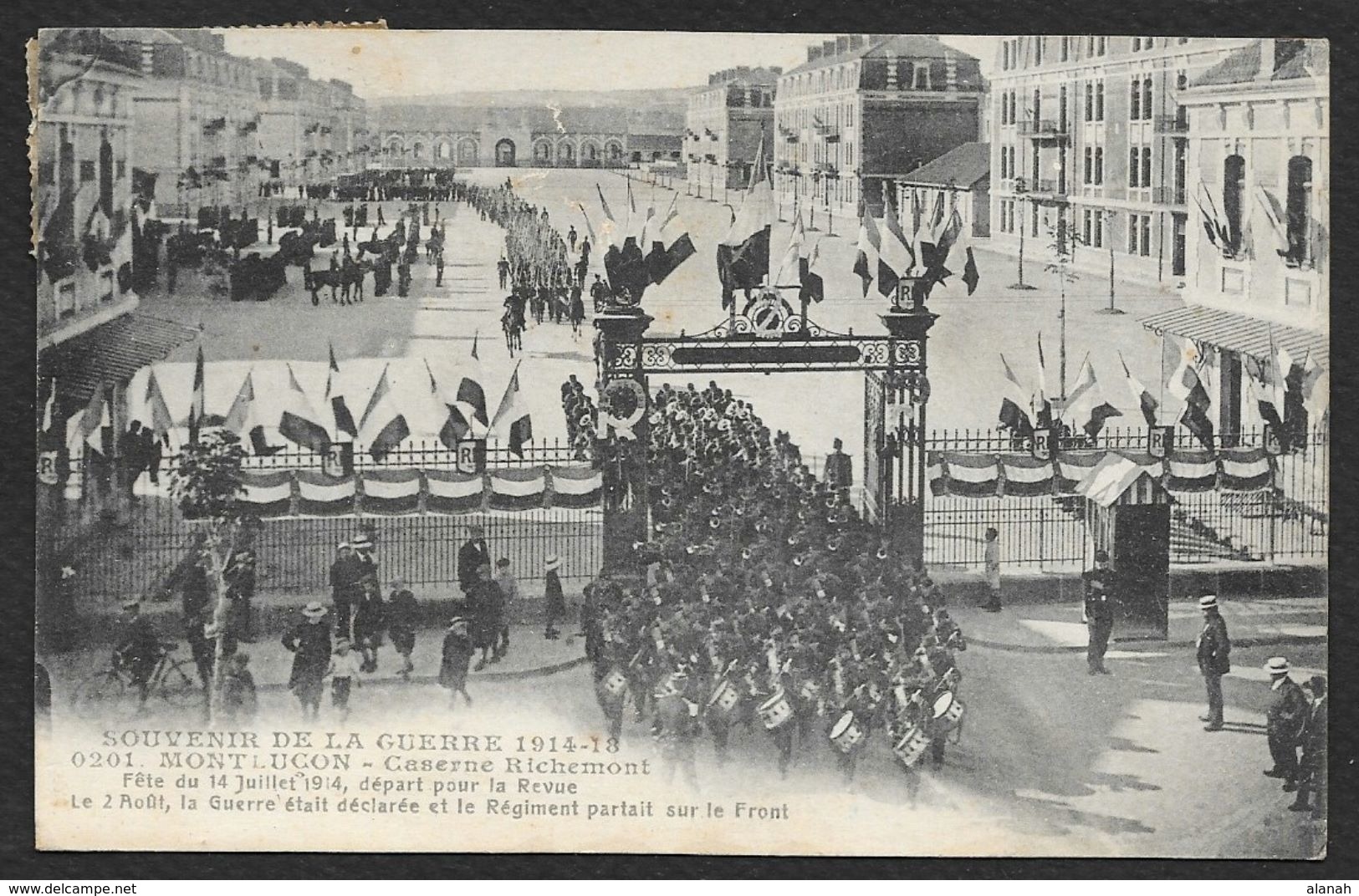 MONTLUCON Caserne Richemont Départ Revue 14 Juillet 1914 (Chaumont) Allier (03) - Montlucon