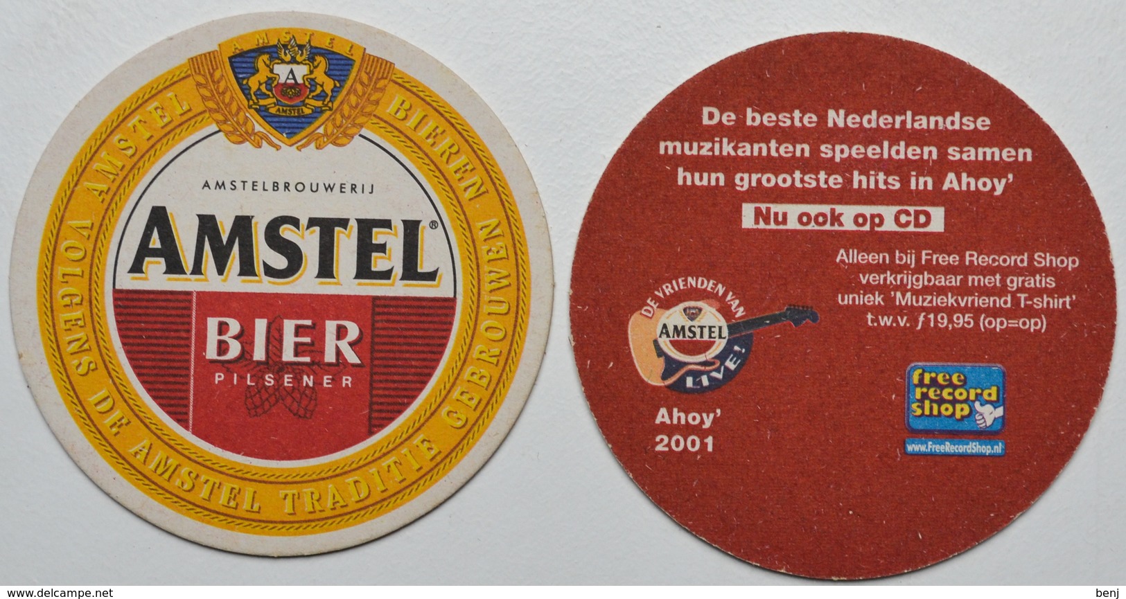 Sous-bock AMSTEL BIER Pilsener Amstel Traditie Nederlandse Muzikanten Ahoy (guitare) Bierdeckel Bierviltje Coaster (CX) - Portavasos