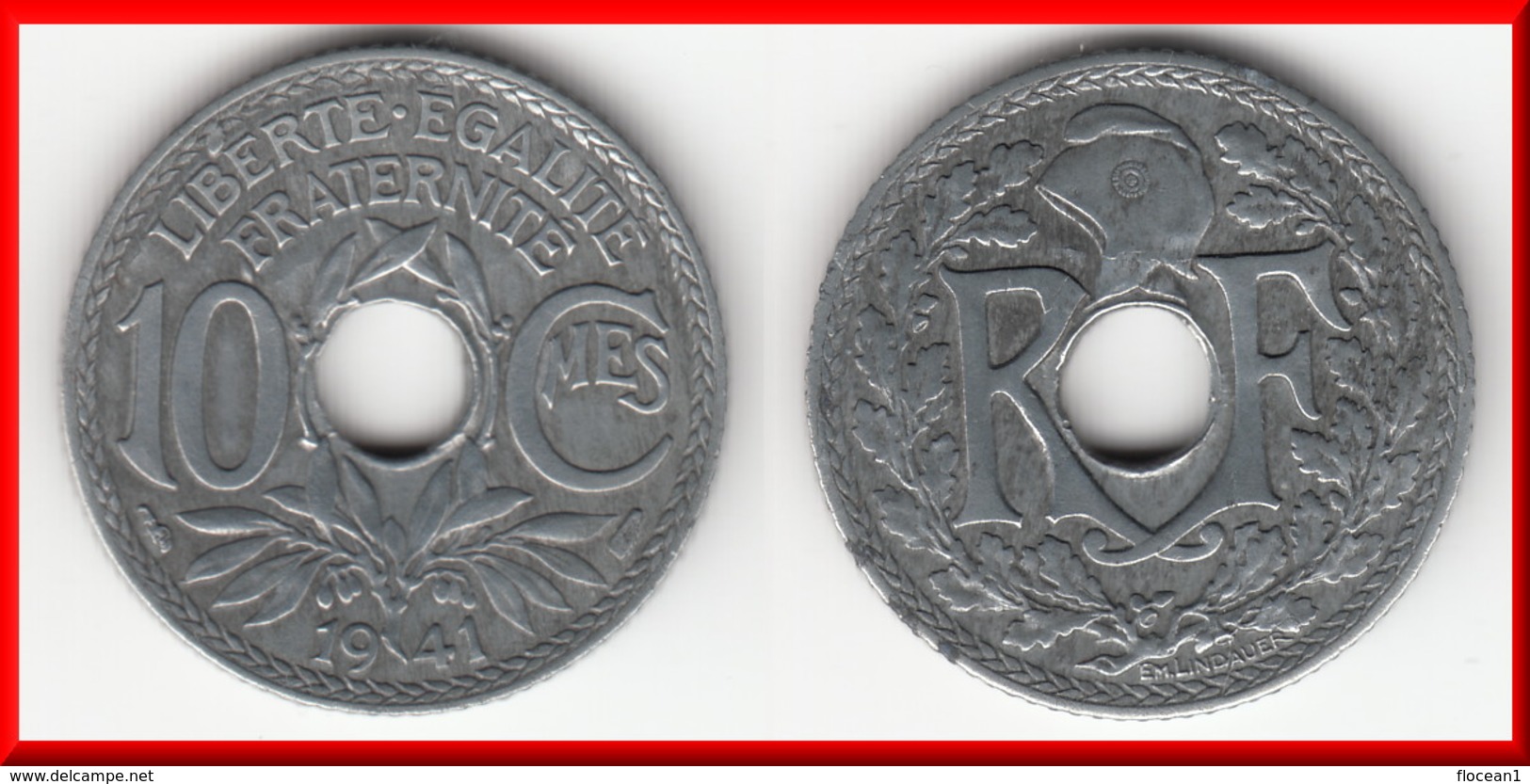 **** 10 CENTIMES 1941 - ZINC - SANS POINT + CENTIMES NON SOULIGNE - LINDAUER**** EN ACHAT IMMEDIAT !!! - Other & Unclassified