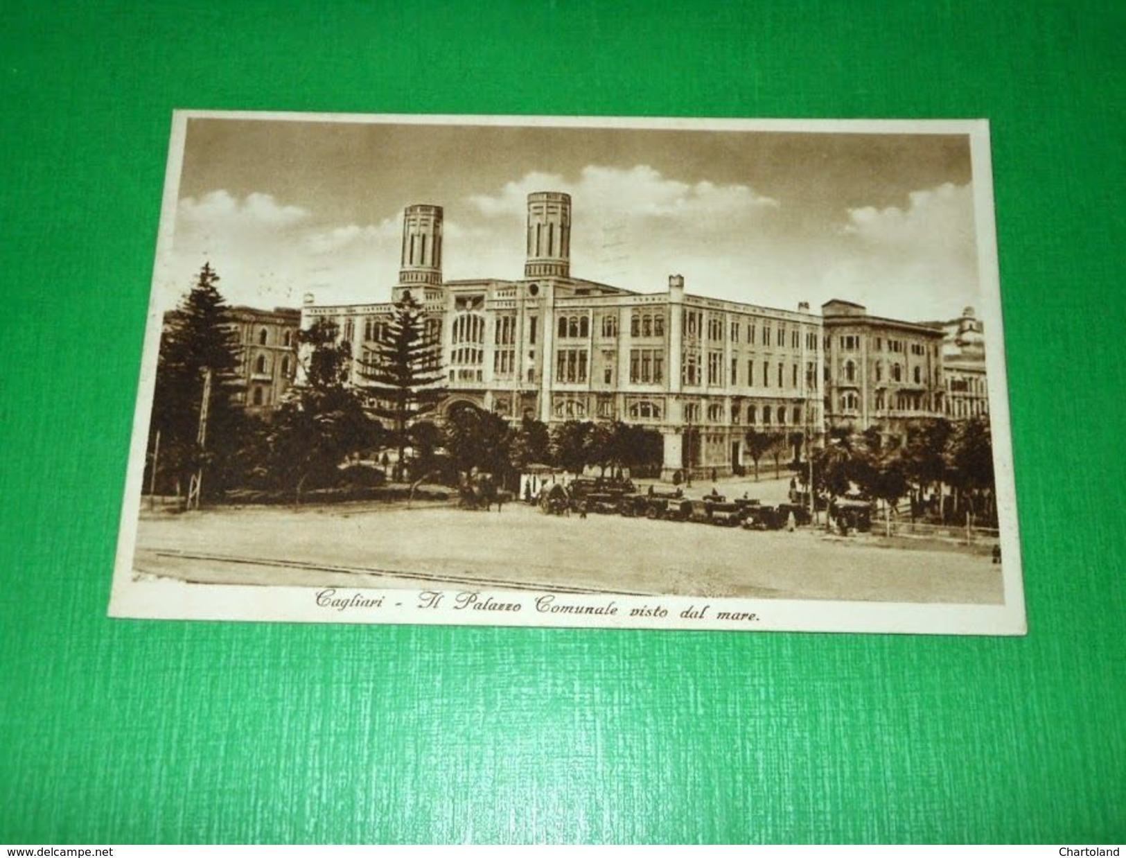 Cartolina Cagliari - Il Palazzo Comunale Visto Dal Mare 1935 - Cagliari