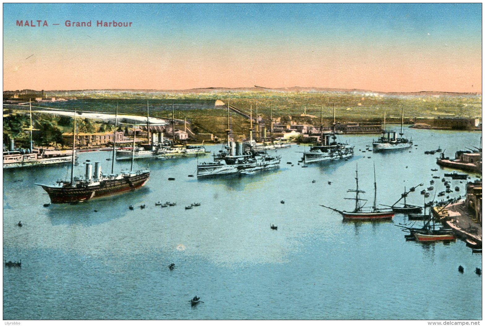 MALTA - Grand Harbour (with Warships Etc) 1915 - Malta