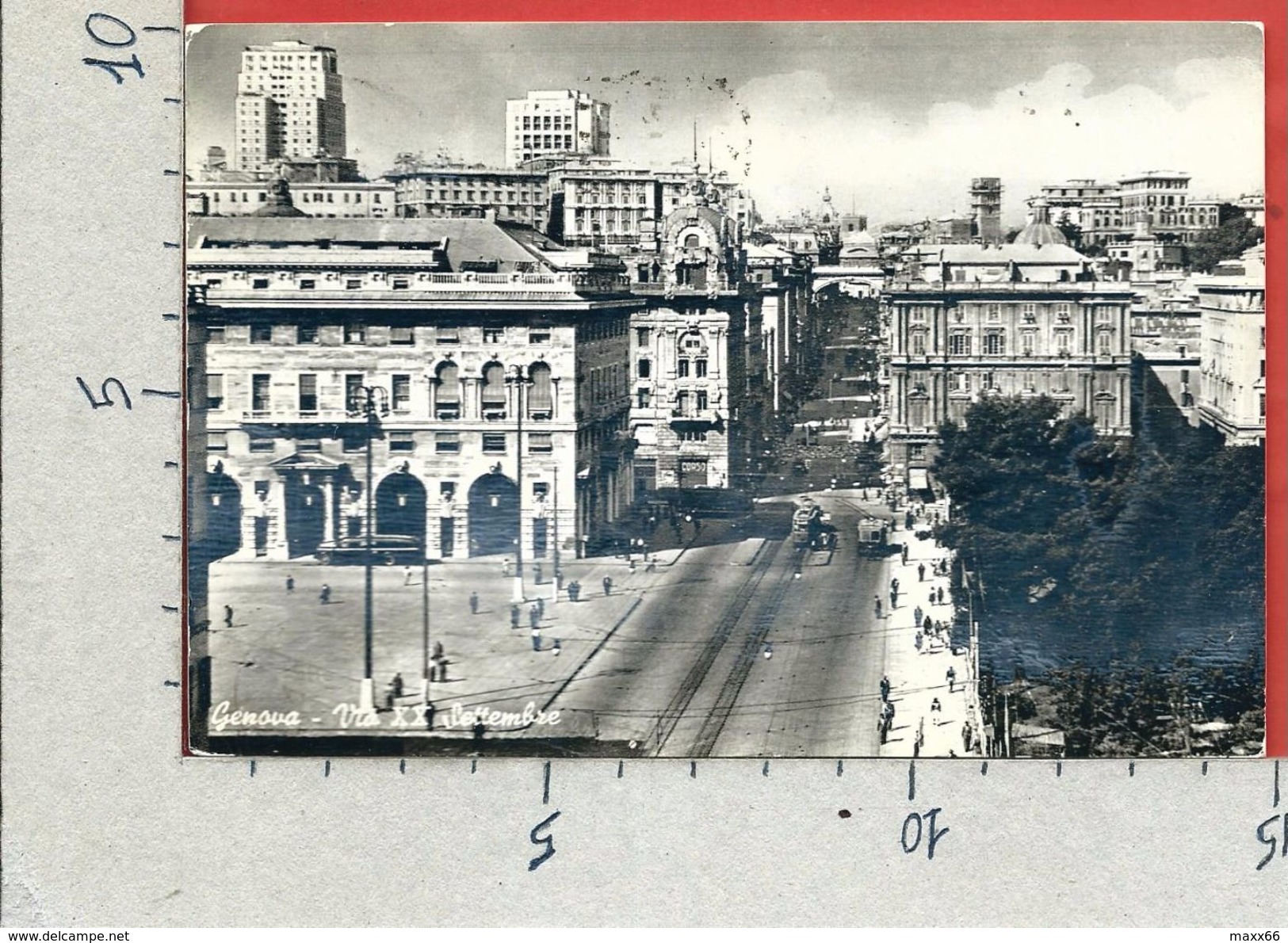 CARTOLINA VG ITALIA - GENOVA - Via XX Settembre - 10 X 15 - ANN. 1955 - Genova