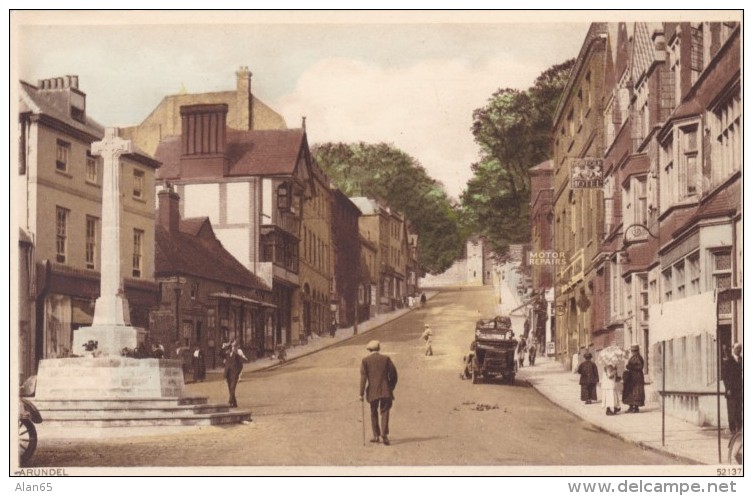 Arundel West Sussex UK, Street Scene, Motor Repair Business, Village Scene, C1900s/10s Vintage Postcard - Arundel