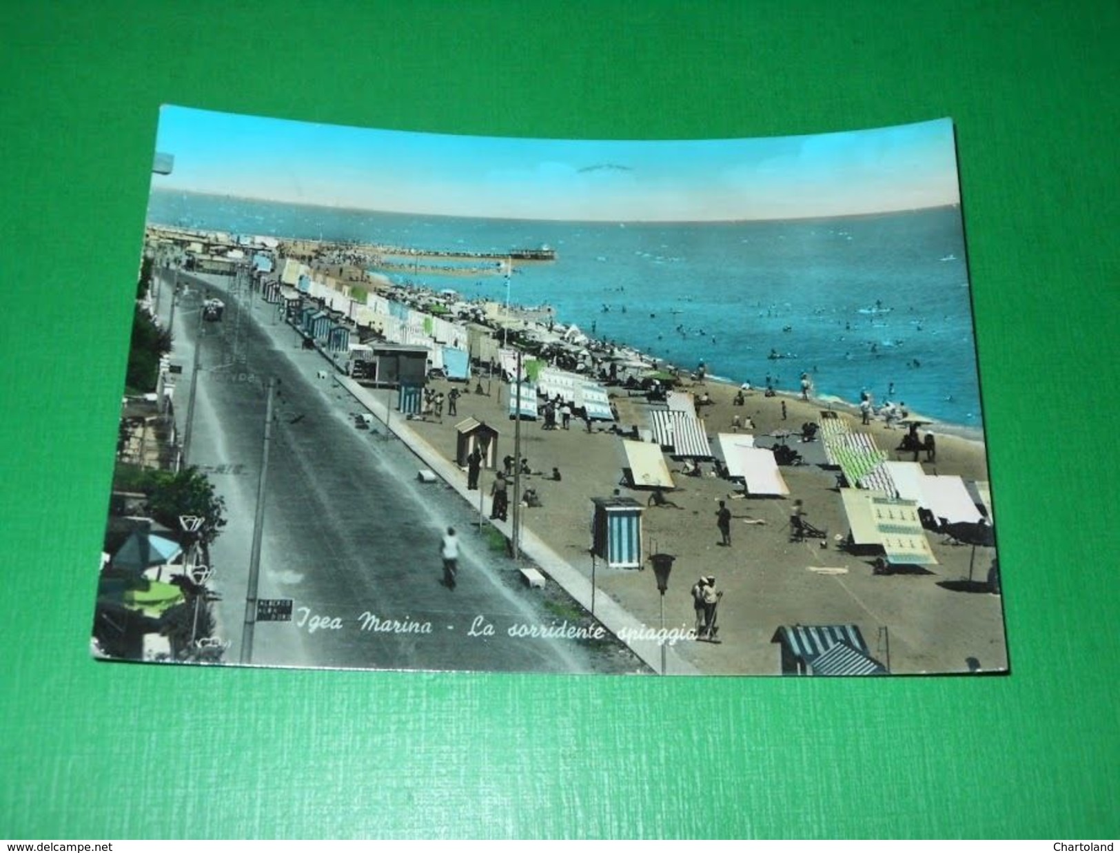 Cartolina Igea Marina - La Sorridente Spiaggia 1957 - Rimini