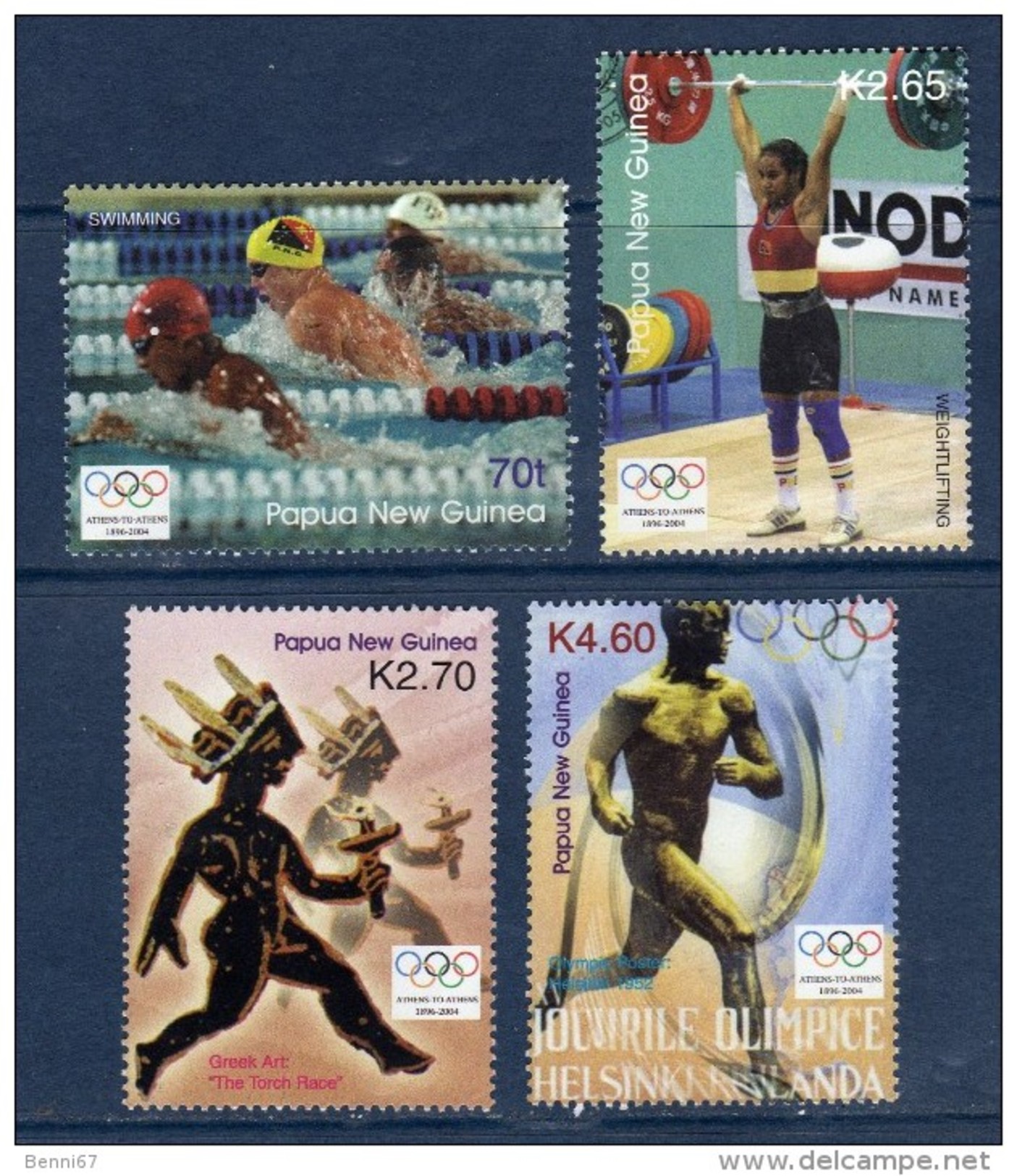 PAPOUASIE Papua New Guinea 2004 Olympic Games JO Athènes Yv 1002/1005 Mi 1080/1083 MNH ** - Summer 2004: Athens