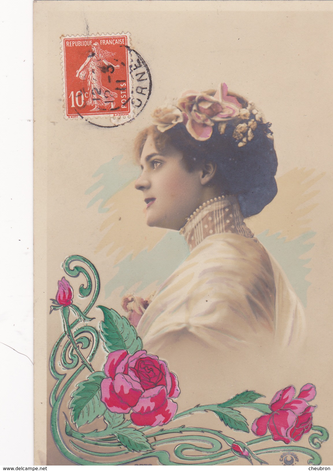 61. CETON (ENVOI DE) CARTE FANTAISIE. CPA . PORTRAIT DE FEMME. ANNÉE 1911 - Femmes
