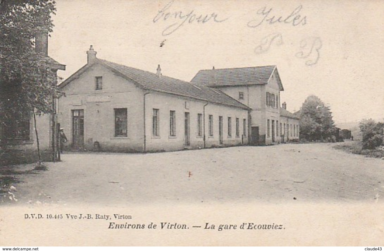 Environs De Virton   La Gare D'Ecouviez Circulé En 19???? - Léglise